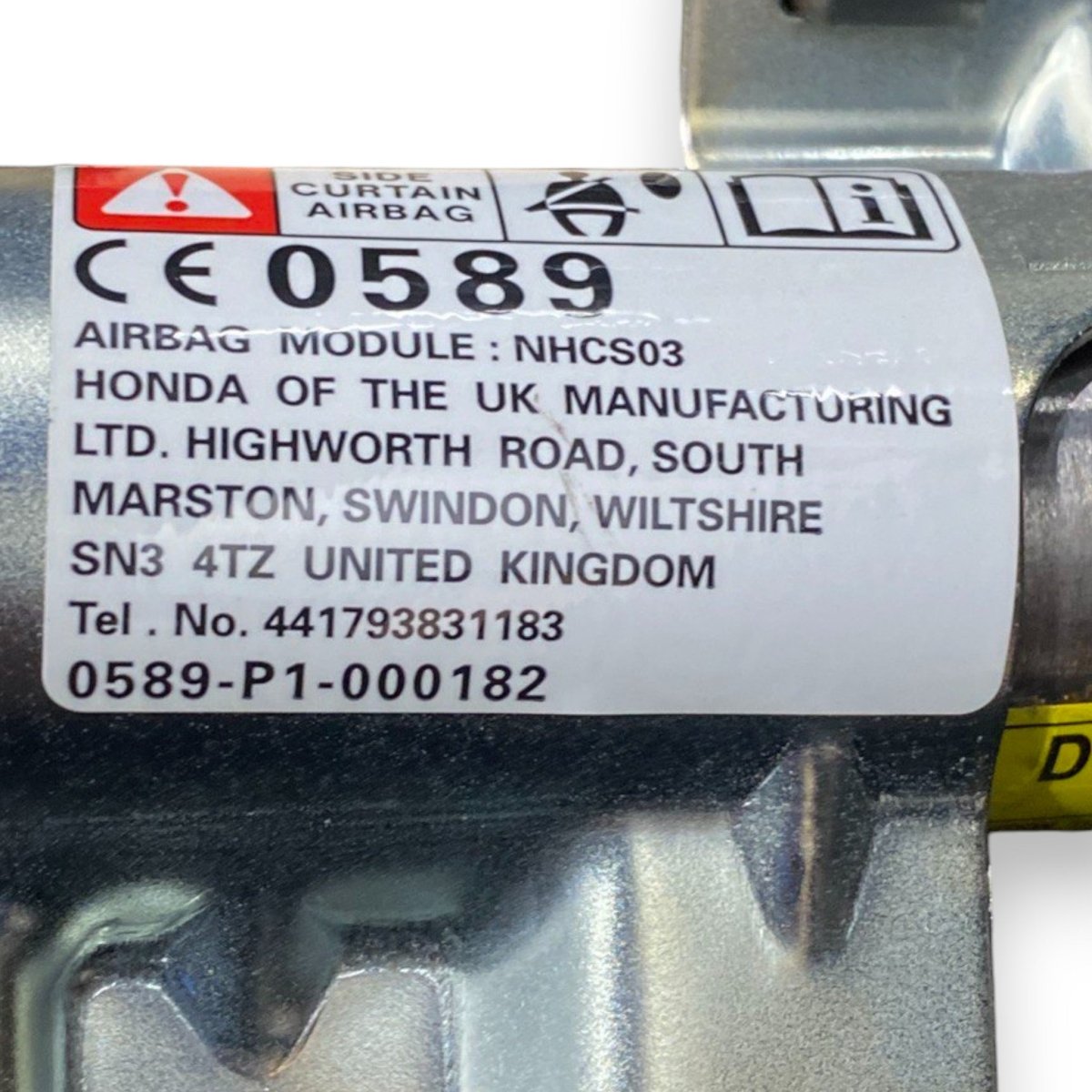 Airbag a tendina destro (dx) honda cr - v (2011 - 2017) Cod: 0589 - p1 - 000182 - F&P CRASH SRLS - Ricambi Usati