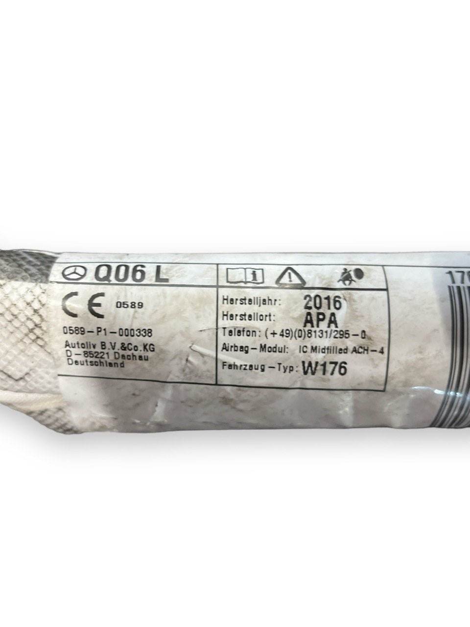 Airbag a Tendina destro Mercedes - Benz Classe A W176 COD:0589 - P1 - 000338 (2012 - 2018) - F&P CRASH SRLS - Ricambi Usati