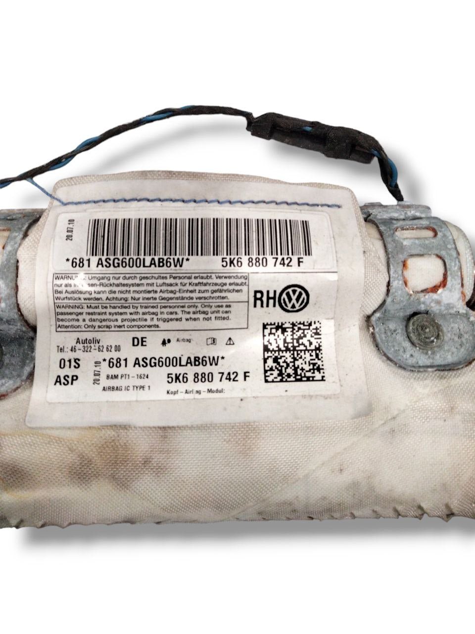 Airbag a Tendina destro Volkswagen Golf VI COD:5K6880742F ( 2008 - 2012 ) - F&P CRASH SRLS - Ricambi Usati