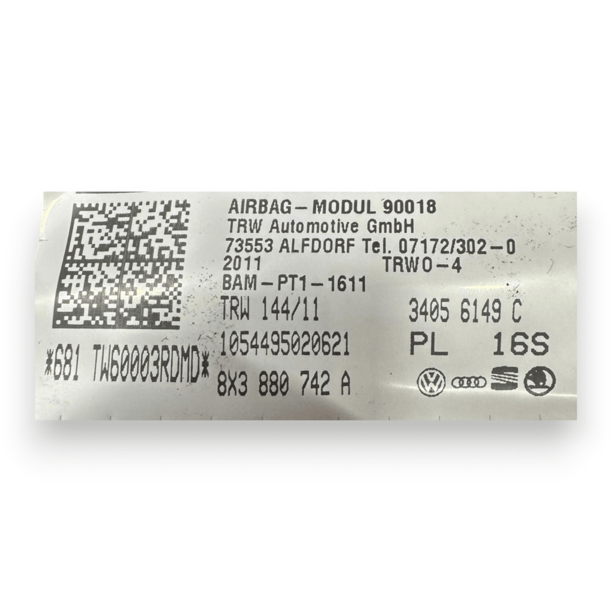 Airbag a tendina laterale destro (dx) Audi A1 (8X) cod.8X3880742A (2010 - 2018) - F&P CRASH SRL - Ricambi Usati
