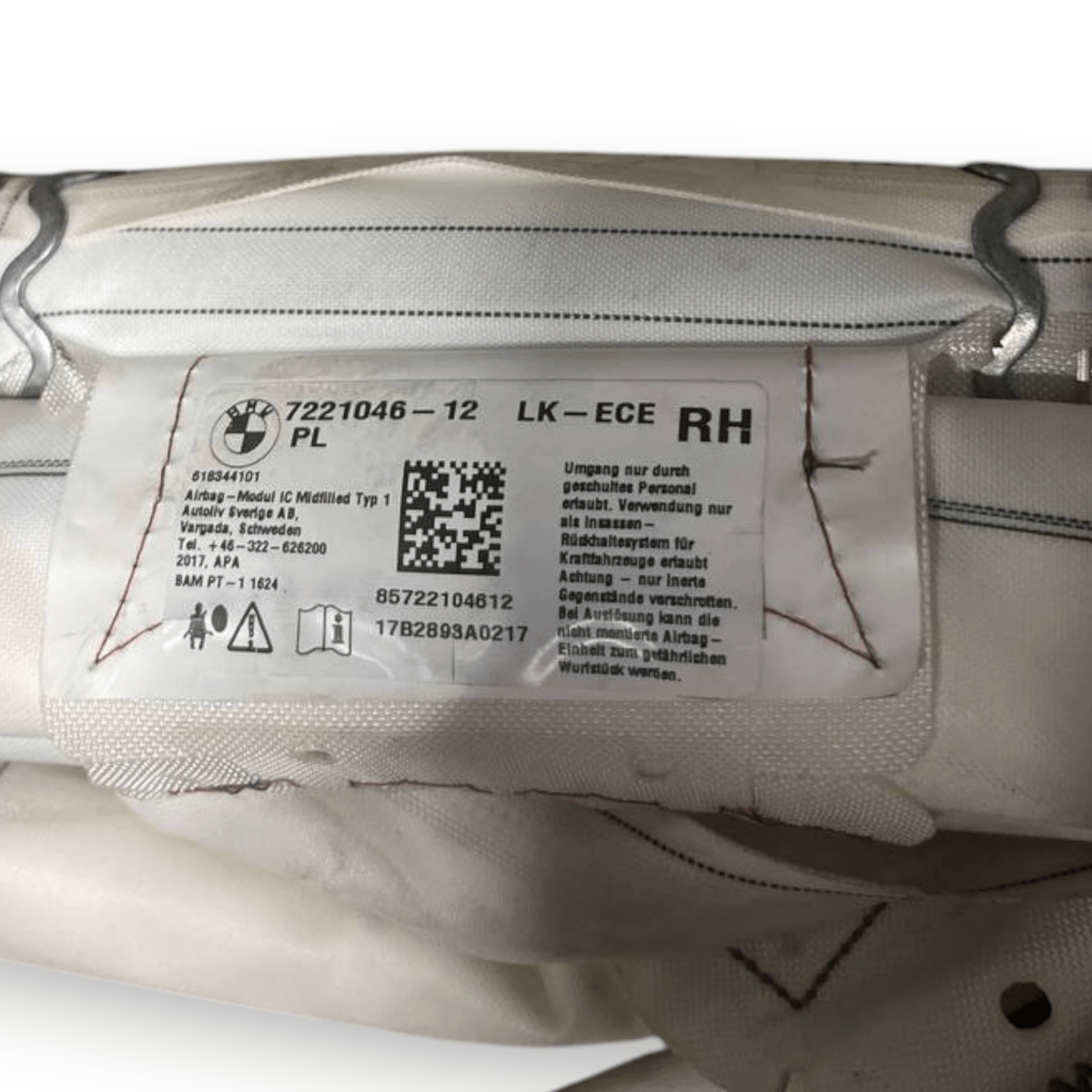 Airbag a Tendina laterale destro (dx) Bmw Serie 4 Gran Coupè F36 (2013 al 2020) cod: 7221046 - 12 - F&P CRASH SRLS - Ricambi Usati