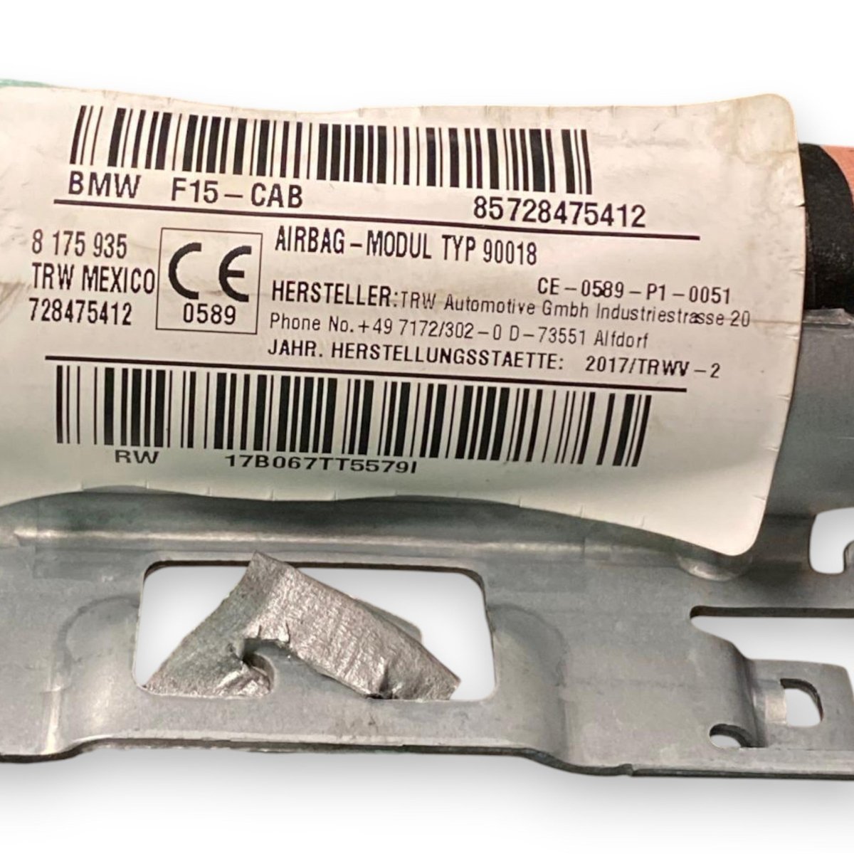 Airbag a tendina laterale destro (dx) Bmw X5 F15 (2013 - 2018) Cod: 85728475412 - F&P CRASH SRLS - Ricambi Usati