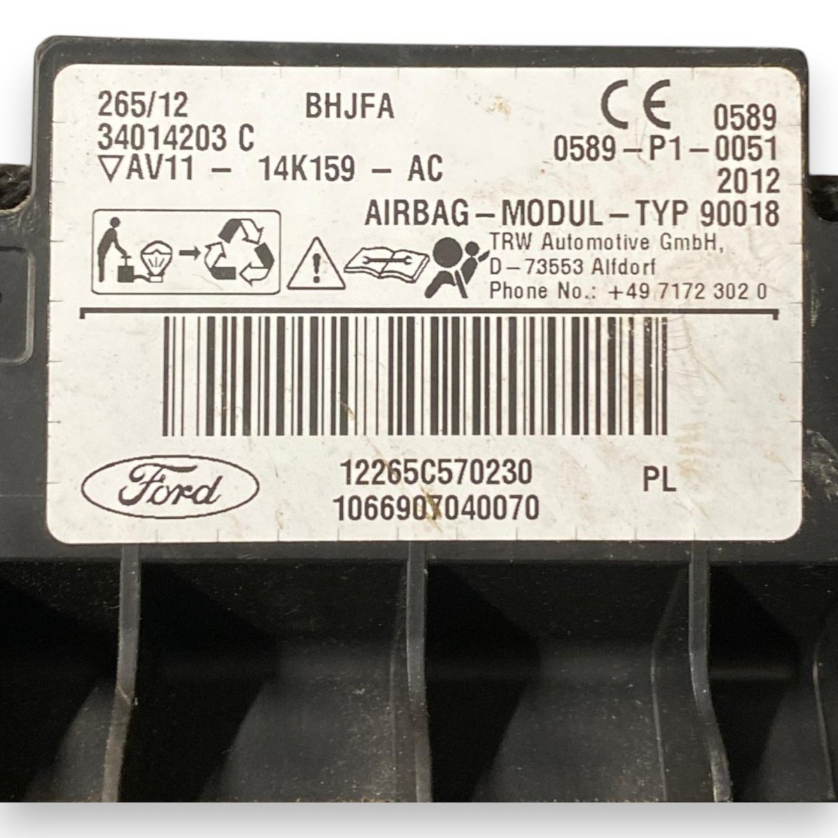 Airbag a tendina laterale destro (dx) Ford B - Max (2012 - 2018) Cod: AV11 - 14K159 - AC - F&P CRASH SRLS - Ricambi Usati