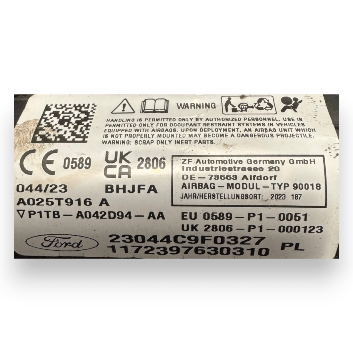 Airbag a tendina laterale destro (dx) Ford Puma cod.P1TB - A042D94 - AA (2019 - ) - F&P CRASH SRL - Ricambi Usati