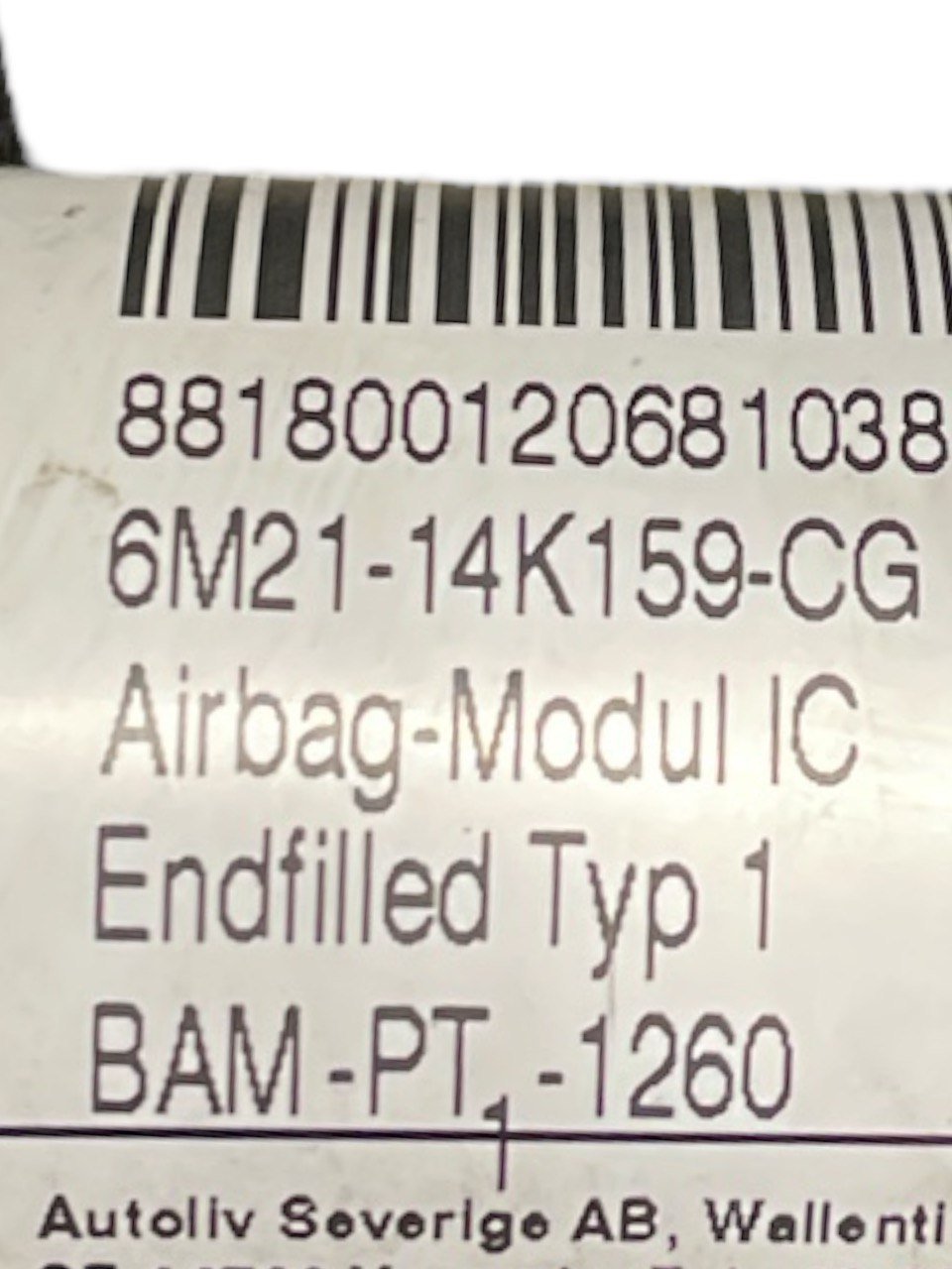 Airbag a Tendina Laterale Destro (Dx) Ford S - Max cod:6M2114K159 (2006 > 2015) - F&P CRASH SRLS - Ricambi Usati