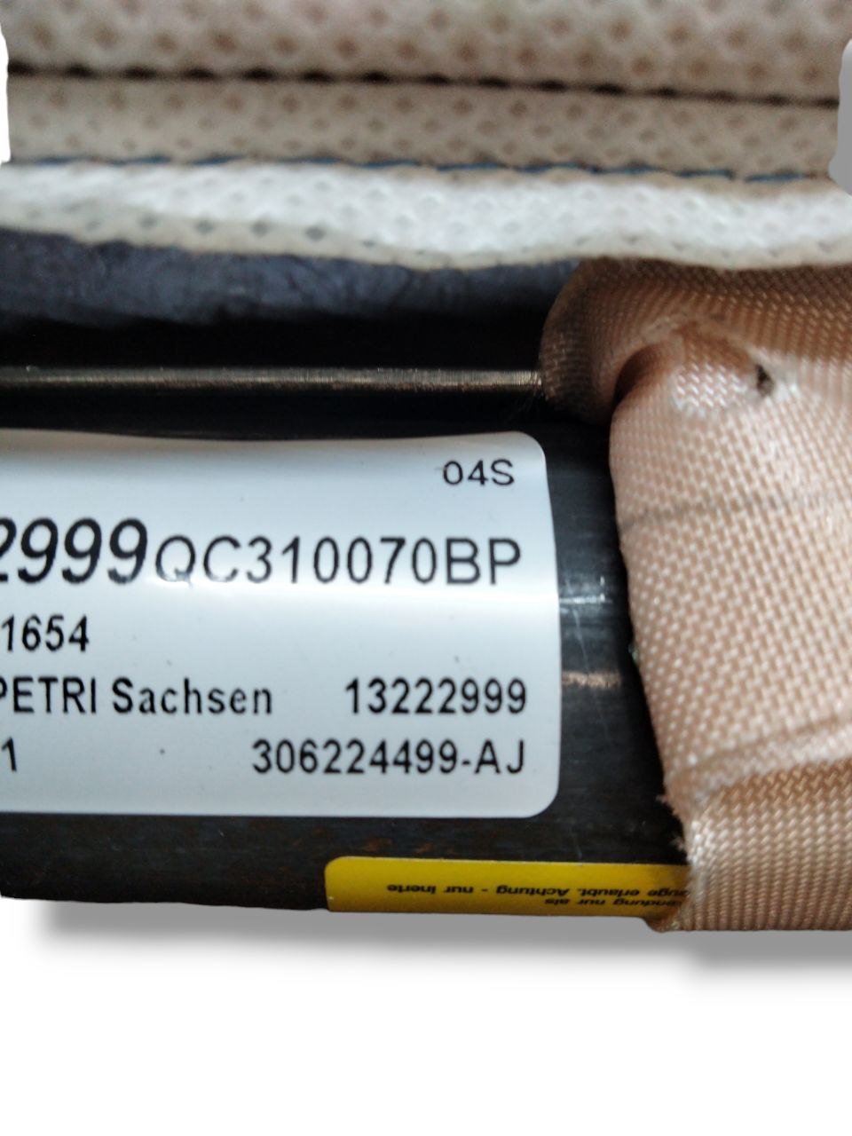 Airbag a tendina laterale destro dx Opel Insignia A (2008-2017) COD:13222999 - F&P CRASH SRLS - Ricambi Usati