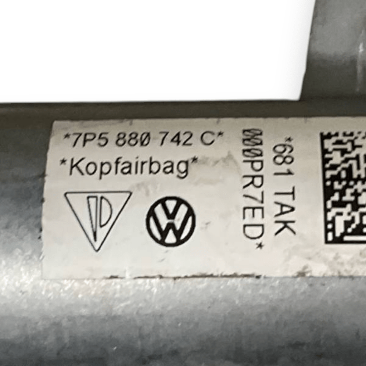 Airbag a Tendina laterale destro (dx) Porsche Cayenne II 92A (2010 al 2017) cod: 7P5880742C - F&P CRASH SRLS - Ricambi Usati