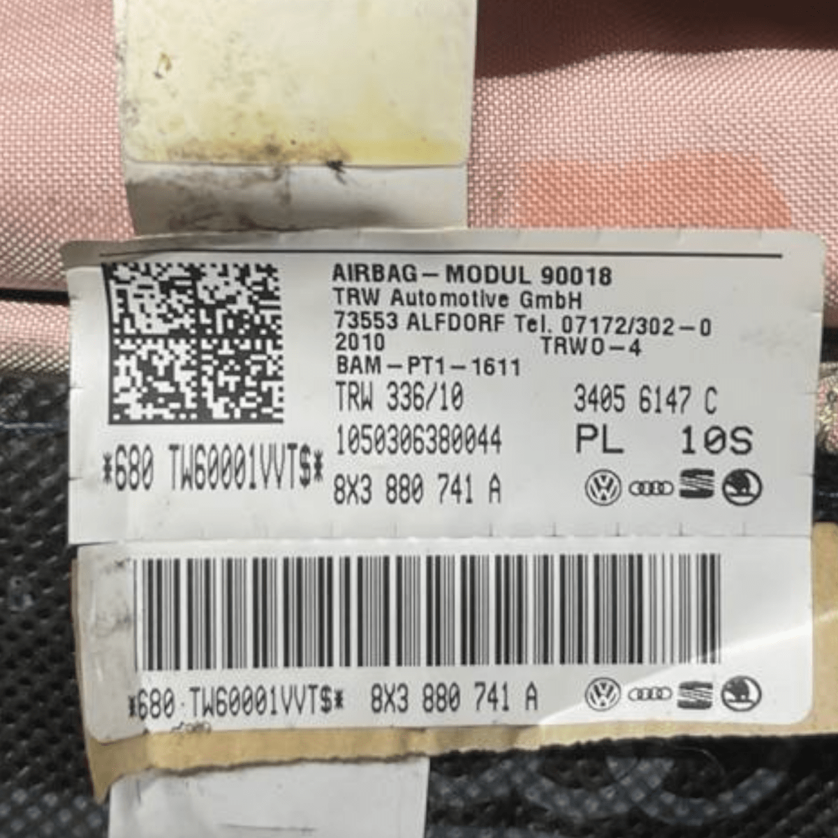 Airbag a Tendina laterale sinistra (sx) Audi A1 8X (2010 al 2018) cod: 8X3880741A - F&P CRASH SRLS - Ricambi Usati
