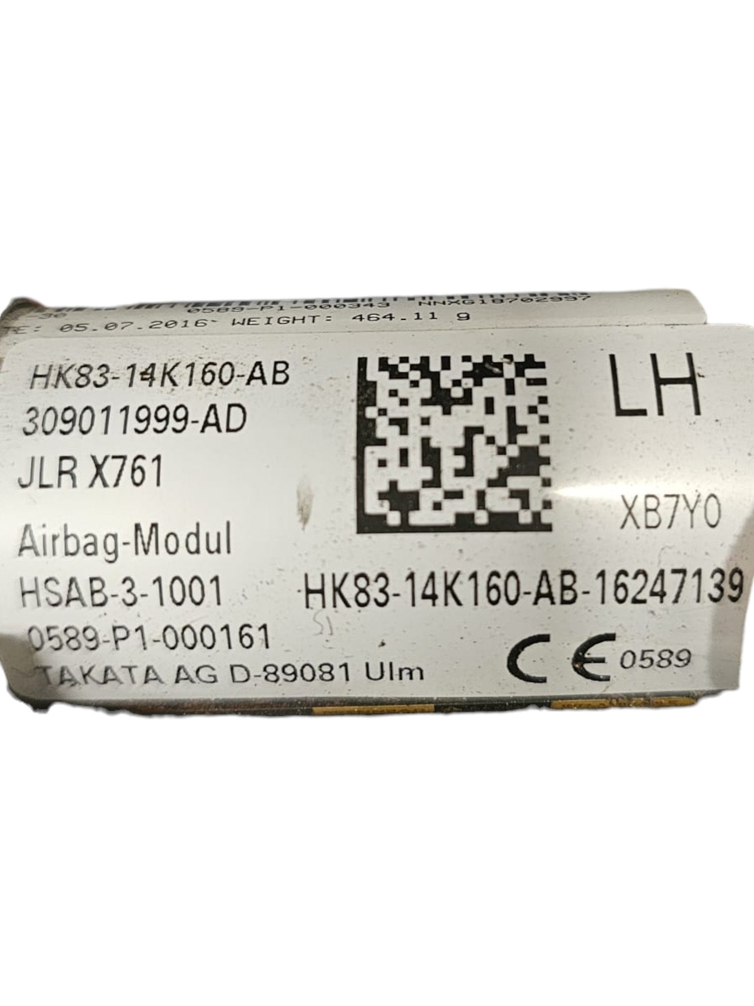 Airbag a Tendina Laterale Sinistro Jaguar F - Pace (2016 - >) Cod:HK83 - 14K160 - AB - F&P CRASH SRLS - Ricambi Usati