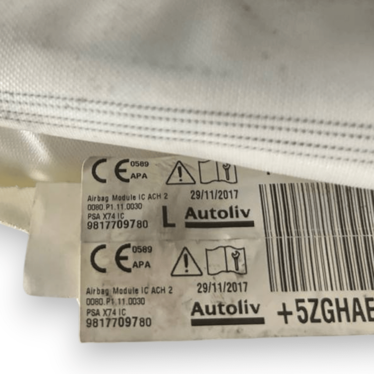 Airbag a Tendina laterale sinistro (sx) DS7 Crossback (2017 - ) cod: 9817709780 - F&P CRASH SRLS - Ricambi Usati