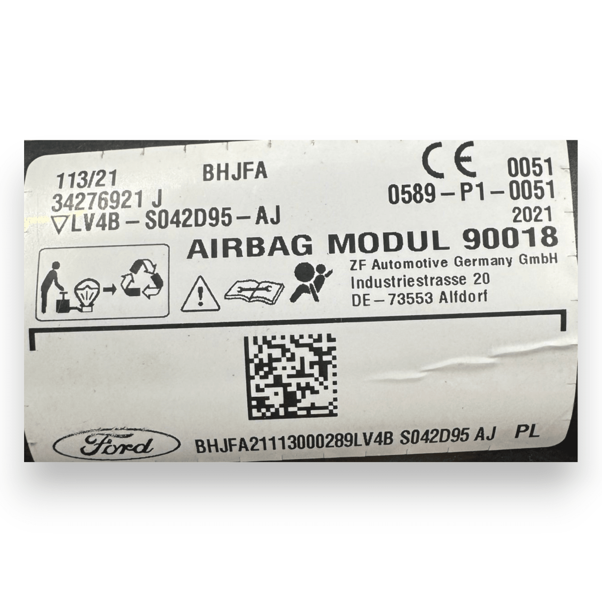 Airbag a tendina laterale sinistro (sx) Ford Kuga III cod.LV4B - S042D95 - AJ (2020 - ) - F&P CRASH SRL - Ricambi Usati