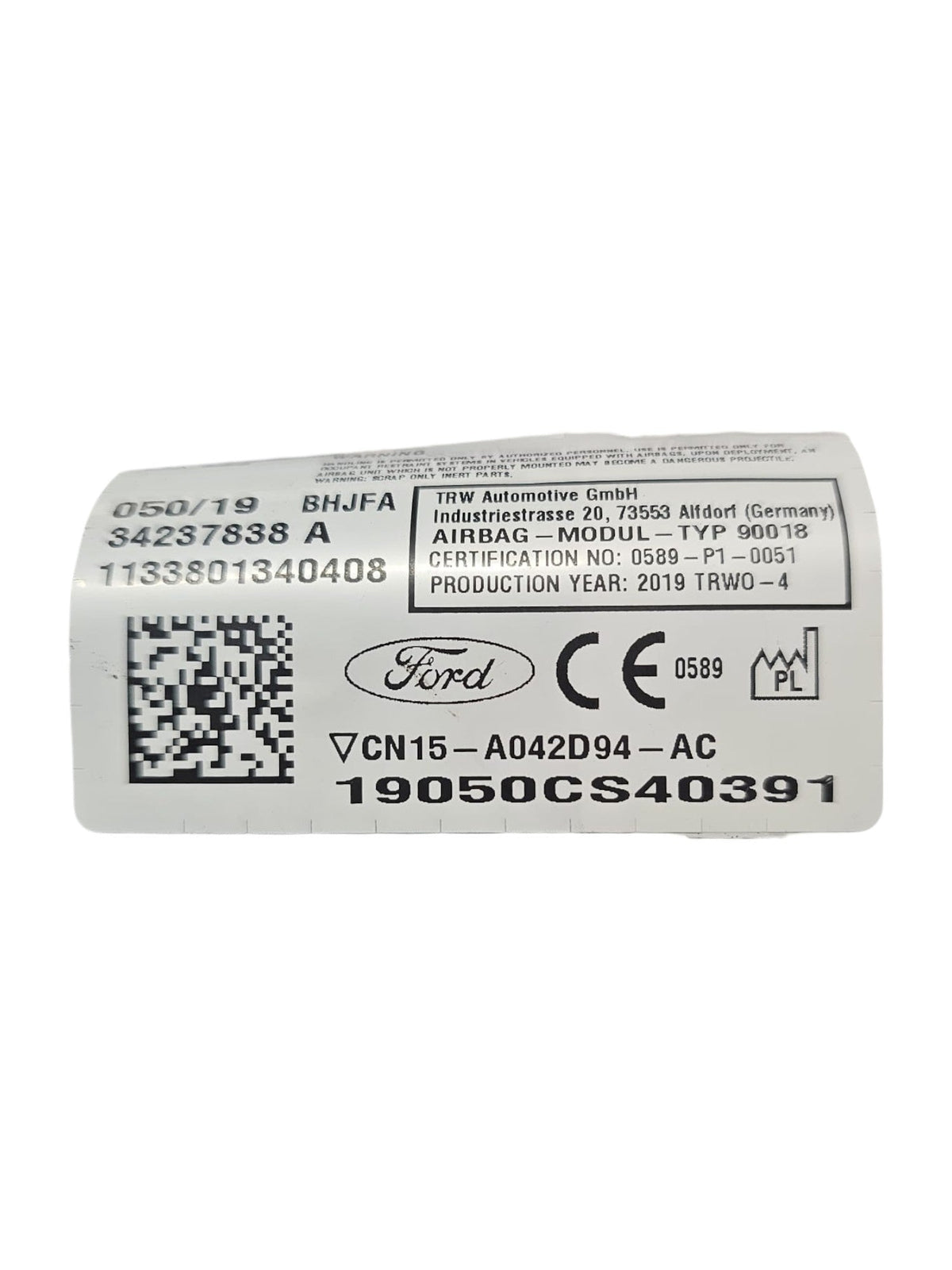 AirBag A Tendina Lato Destro Ford Ecosport II Cod:CN15A042D94AC (2012 - 2023) - F&P CRASH SRLS - Ricambi Usati