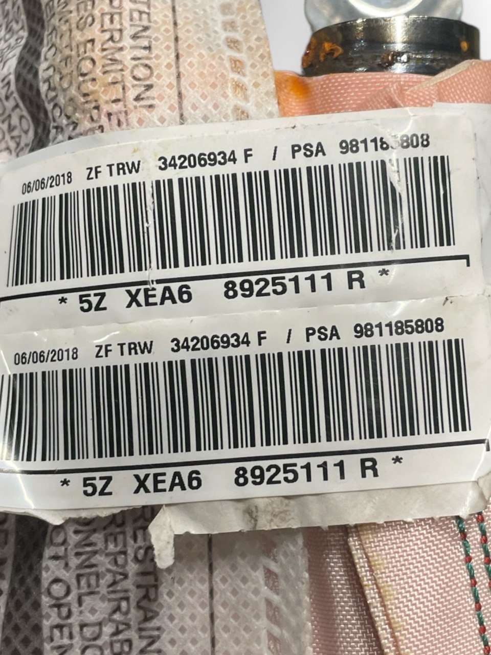 Airbag a tendina lato sinistro Citroen C3 (2017>) cod:34206934f - F&P CRASH SRLS - Ricambi Usati