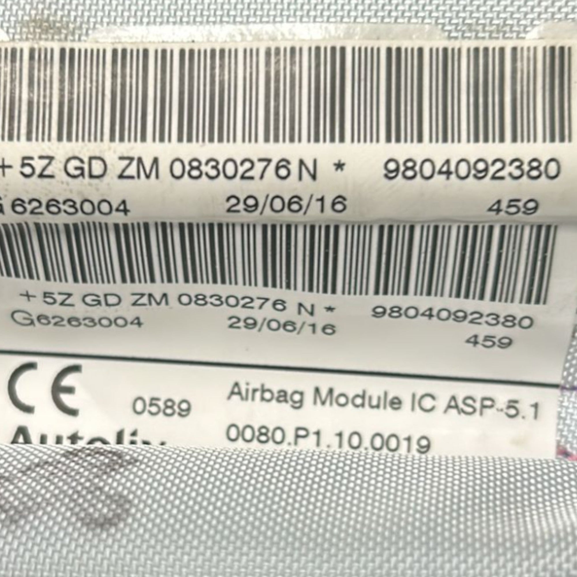 Airbag A Tendina Lato Sinistro Peugeot 208 cod:9804092380 (2012 > 2019) - F&P CRASH SRLS - Ricambi Usati