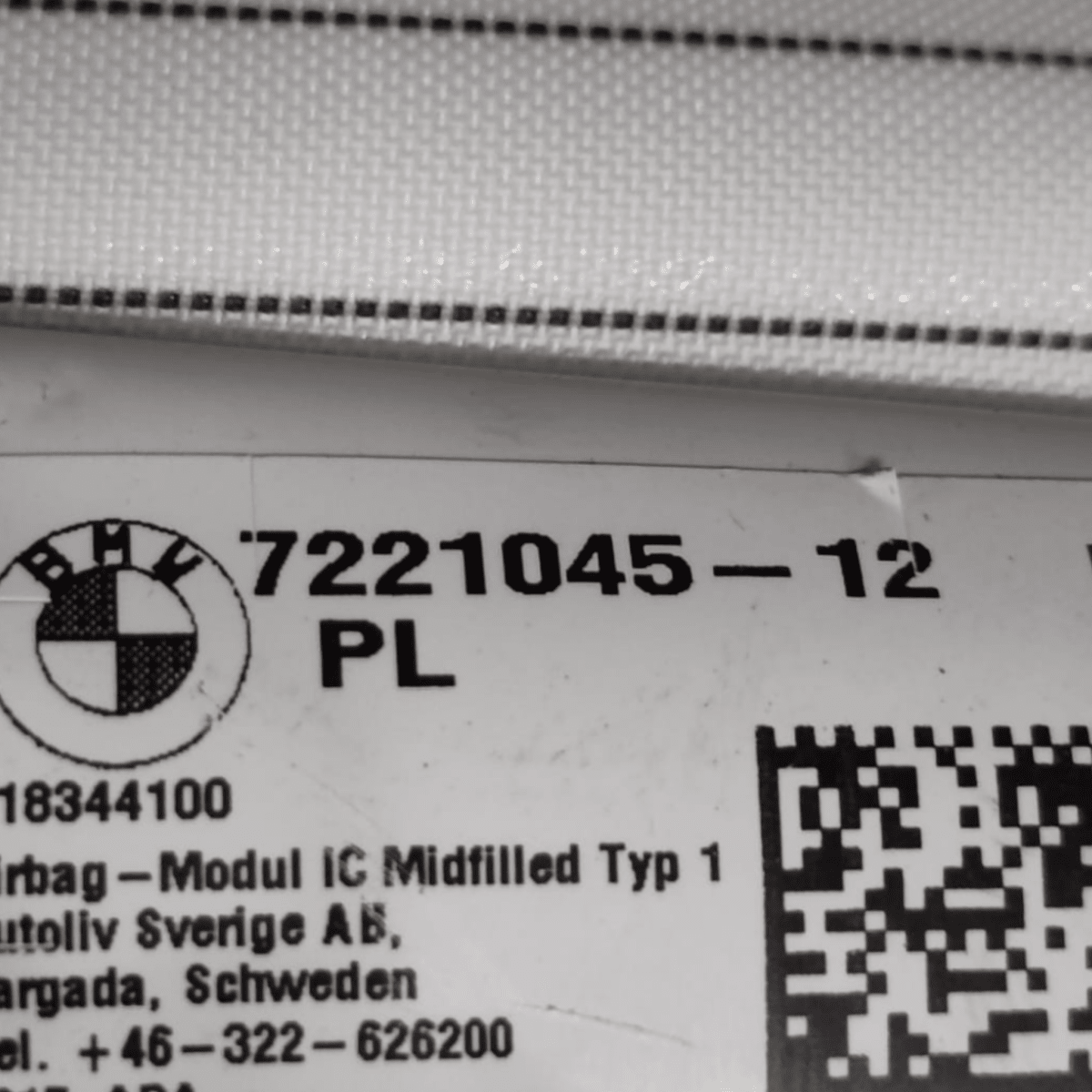 Airbag A Tendina Sinistro Bmw Serie 1 F20 COD: 722104512 (2011 - 2019) - F&P CRASH SRL - Ricambi Usati