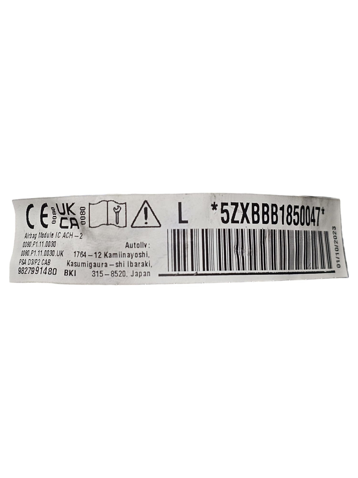 Airbag A Tendina Sinistro Opel Corsa F Cod:9827991480 (2019 - >) - F&P CRASH SRLS - Ricambi Usati