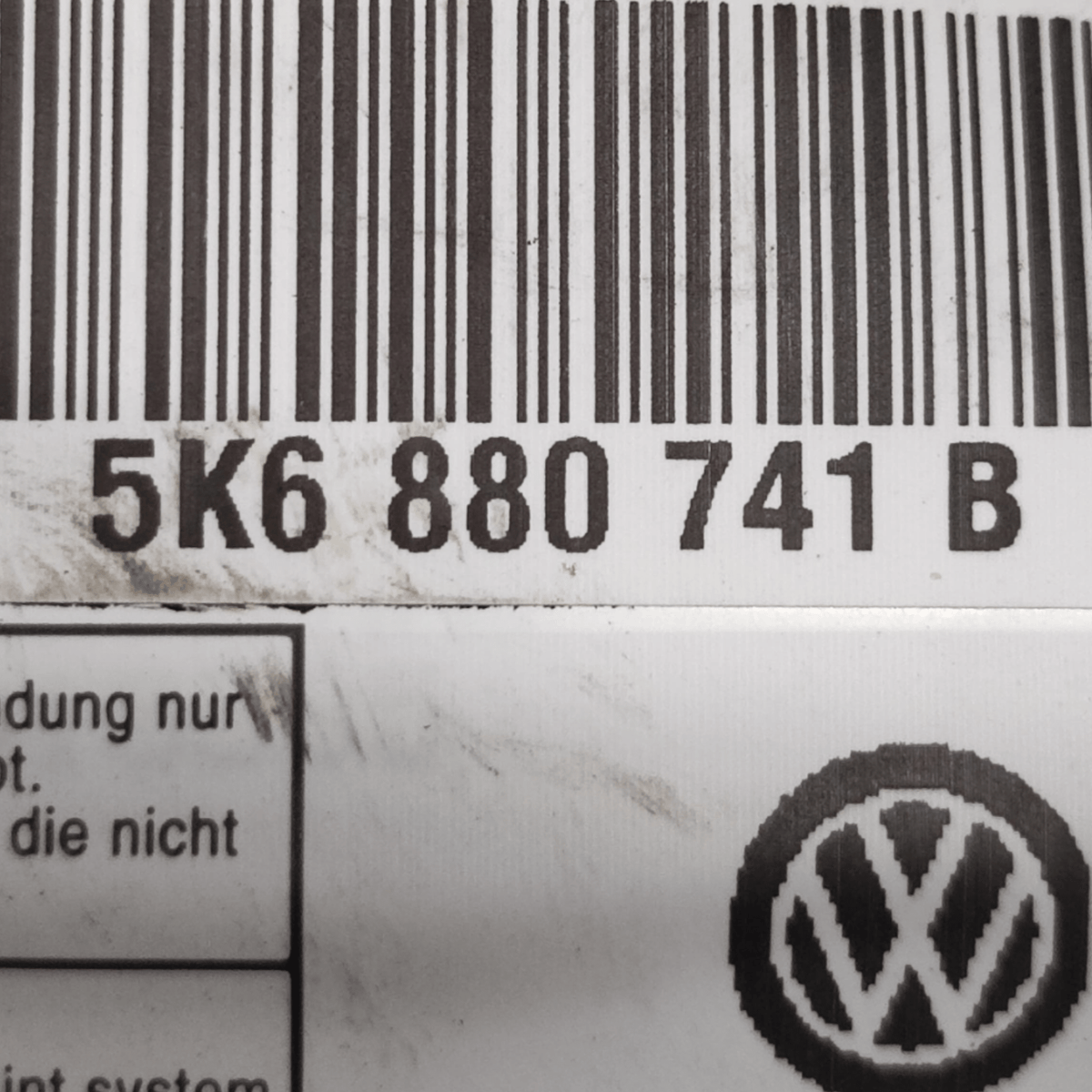 Airbag A Tendina Sinistro Volkswagen Golf VI COD: 5K6880741B (2008 - 2012) - F&P CRASH SRLS - Ricambi Usati