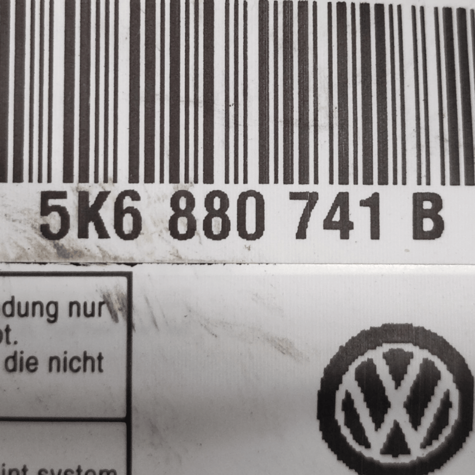 Airbag A Tendina Sinistro Volkswagen Golf VI COD: 5K6880741B (2008 - 2012) - F&P CRASH SRLS - Ricambi Usati
