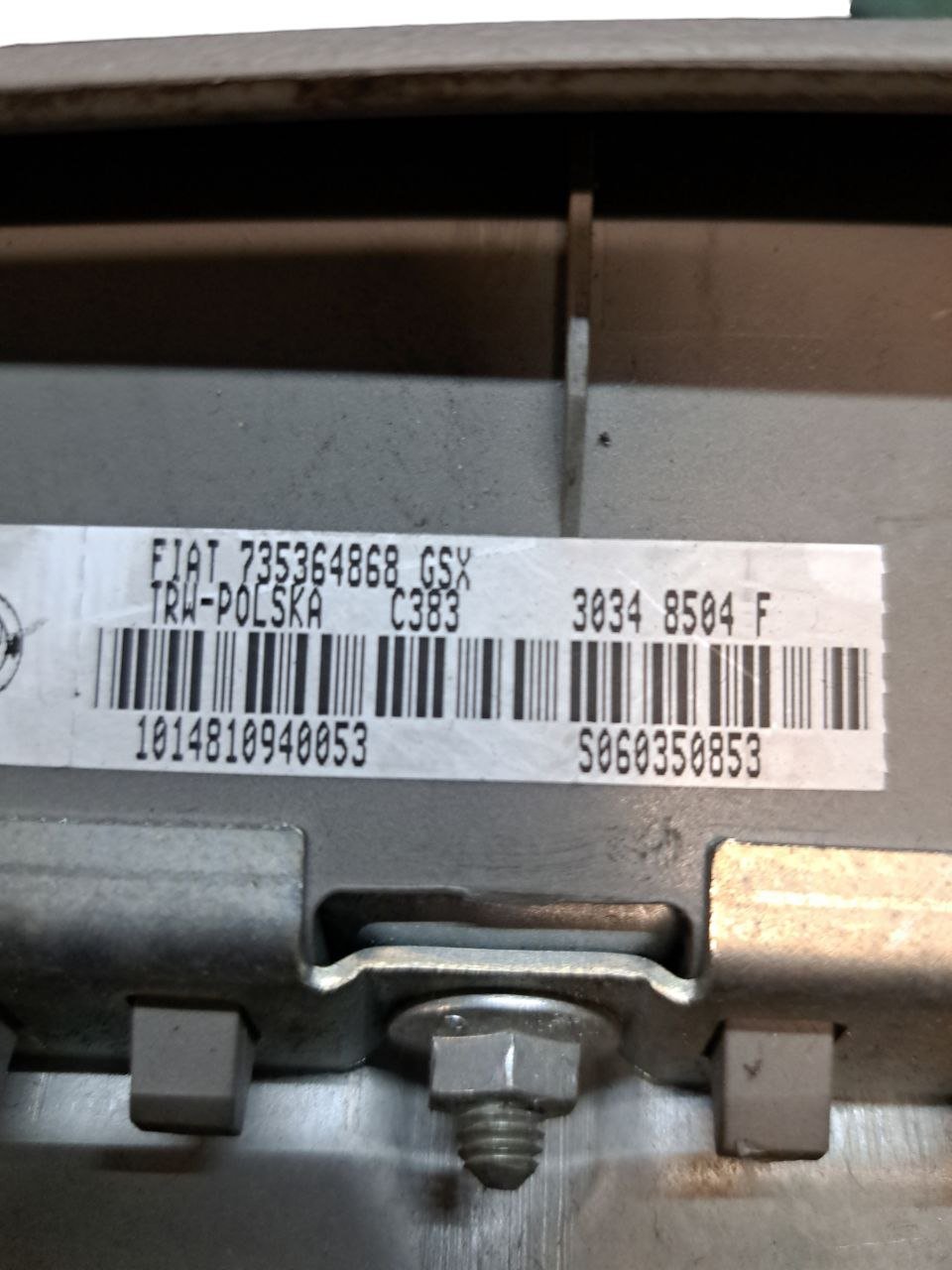 Airbag cruscotto lato destro lato Passeggero Fiat Panda 169 (2006) COD:735364868 - F&P CRASH SRLS - Ricambi Usati