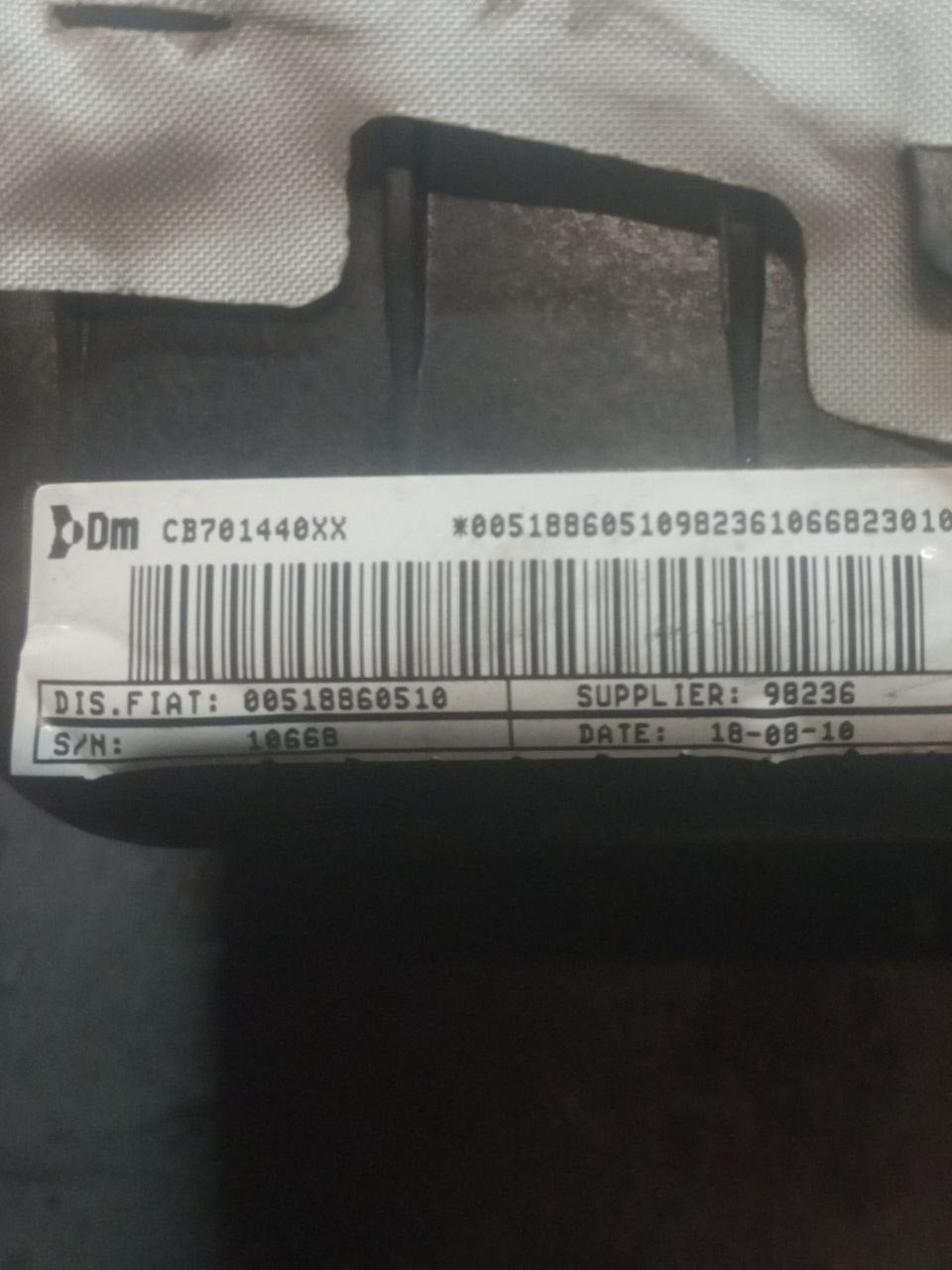 Airbag Cruscotto lato passeggero Fiat Punto Evo / Grande Punto (2010) cod: 00518860510 - F&P CRASH SRLS - Ricambi Usati