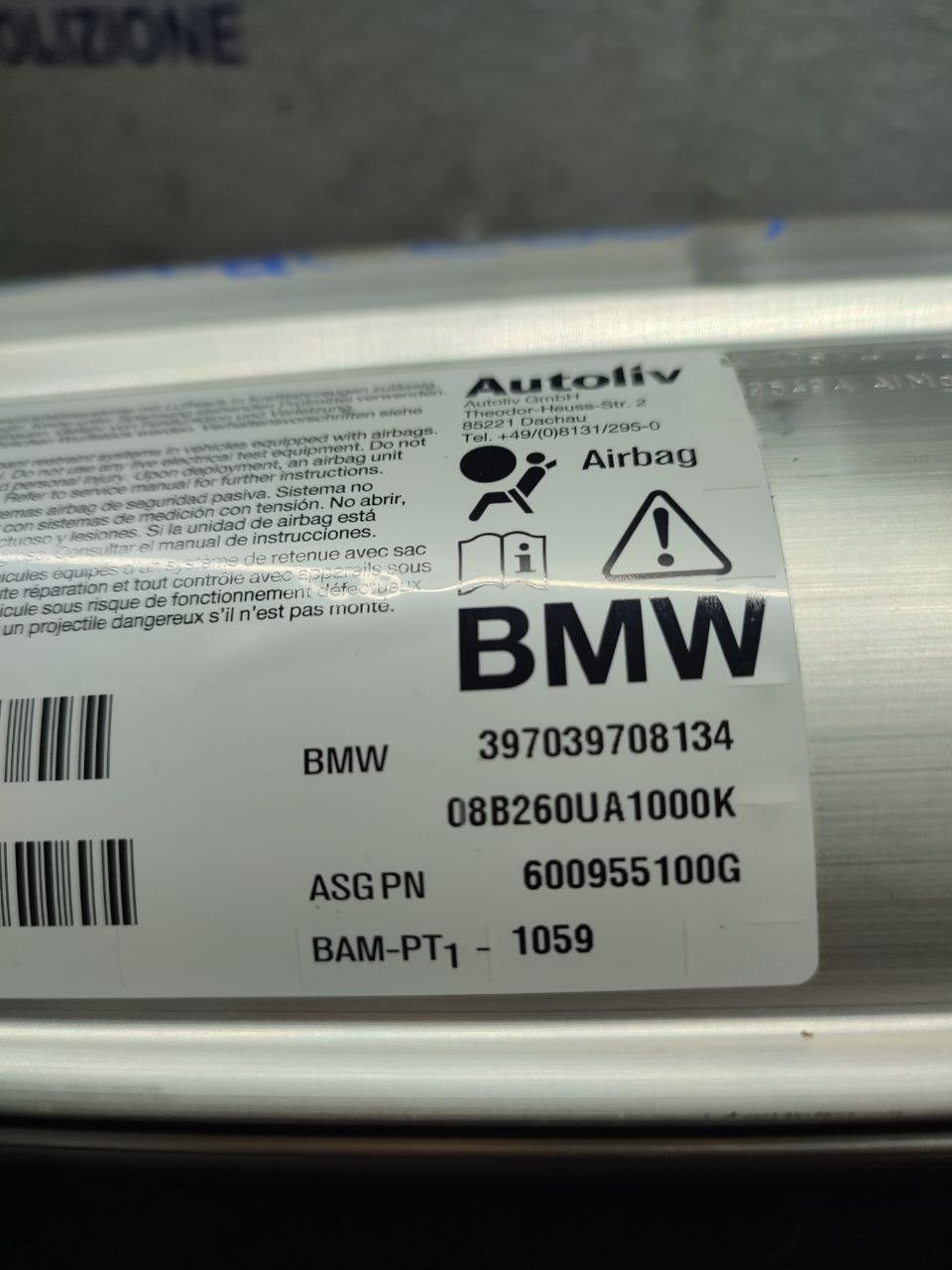 Airbag passeggero Bmw serie 5 ( e60 ) cod 397039708134 - F&P CRASH SRLS - Ricambi Usati