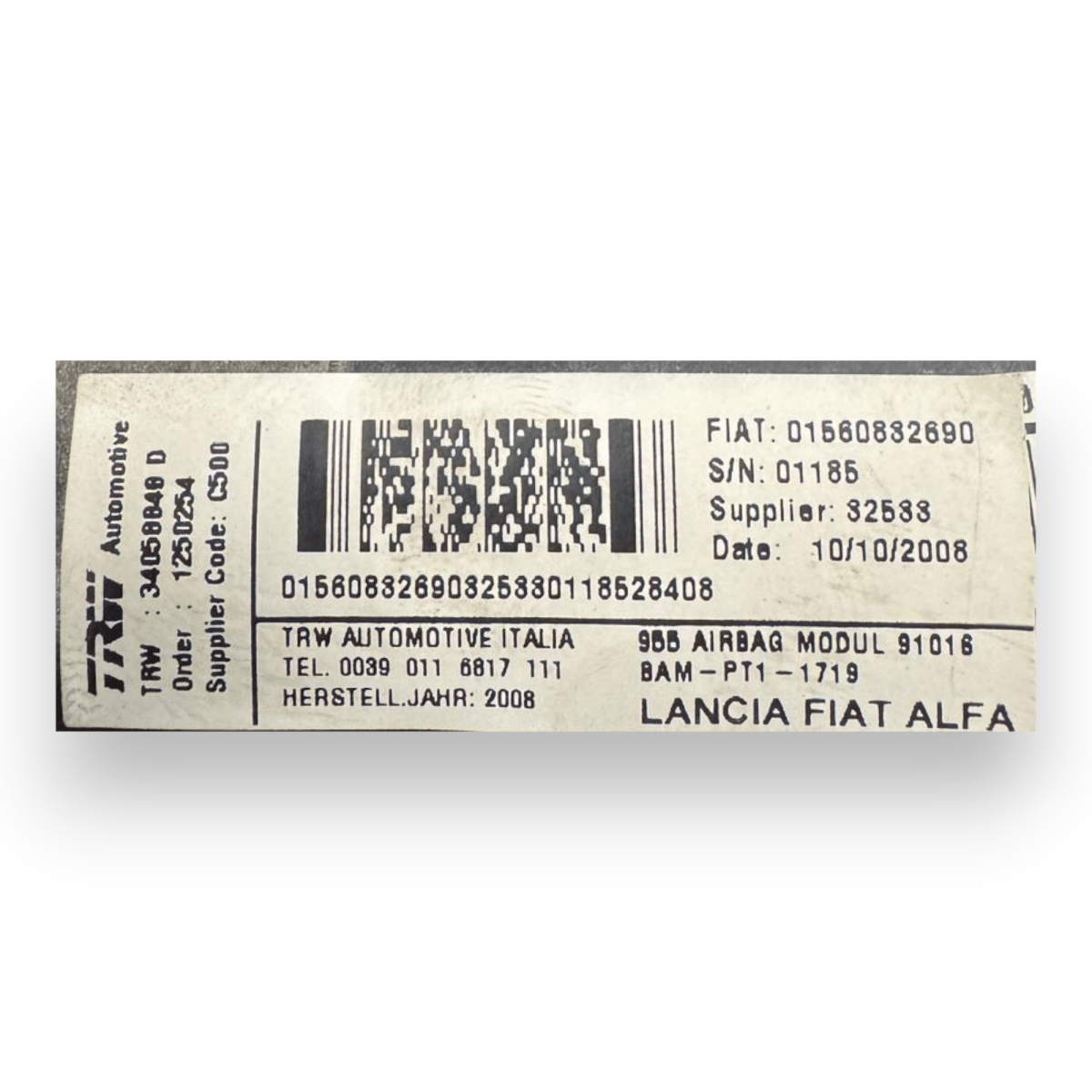 Airbag passeggero ginocchia Alfa Romeo MiTo cod.01560882690 (2008 - 2018) - F&P CRASH SRL - Ricambi Usati