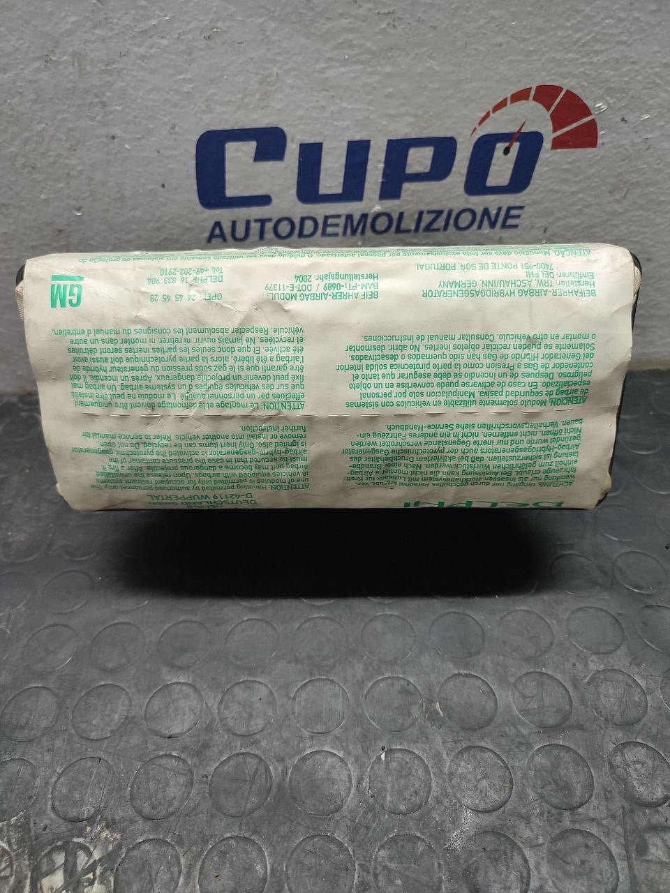 Airbag Passeggero Opel Corsa C (2002) Cod:16835554 - F&P CRASH SRLS - Ricambi Usati