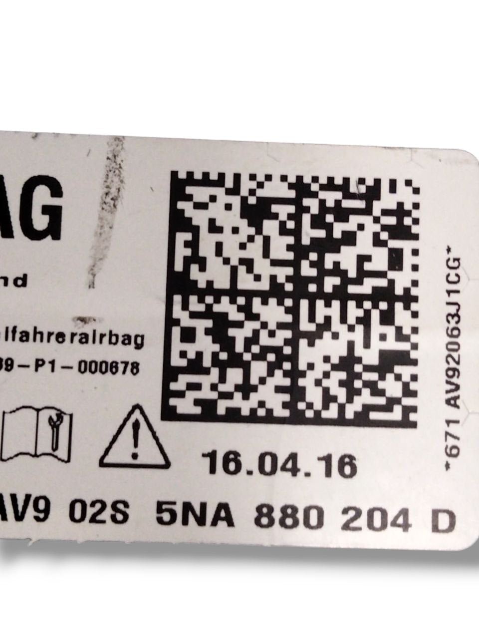 Airbag passeggero Volkswagen Tiguan (2016 - 2024) cod.5NA880204D - F&P CRASH SRLS - Ricambi Usati