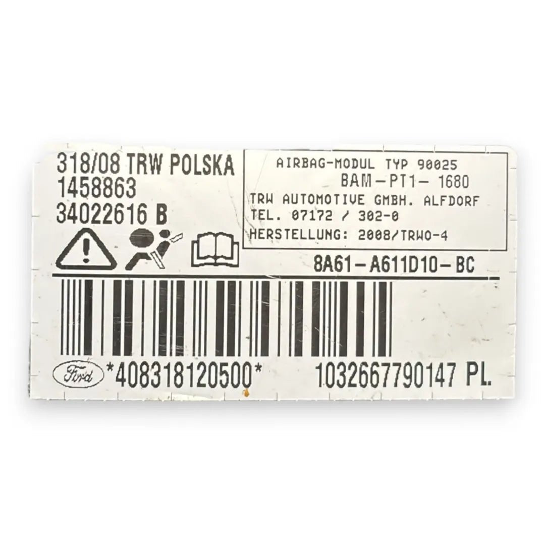 Airbag sedile destro Ford Fiesta CB1 cod. 8A61-A611D10-BC - F&P CRASH SRL - Ricambi Usati