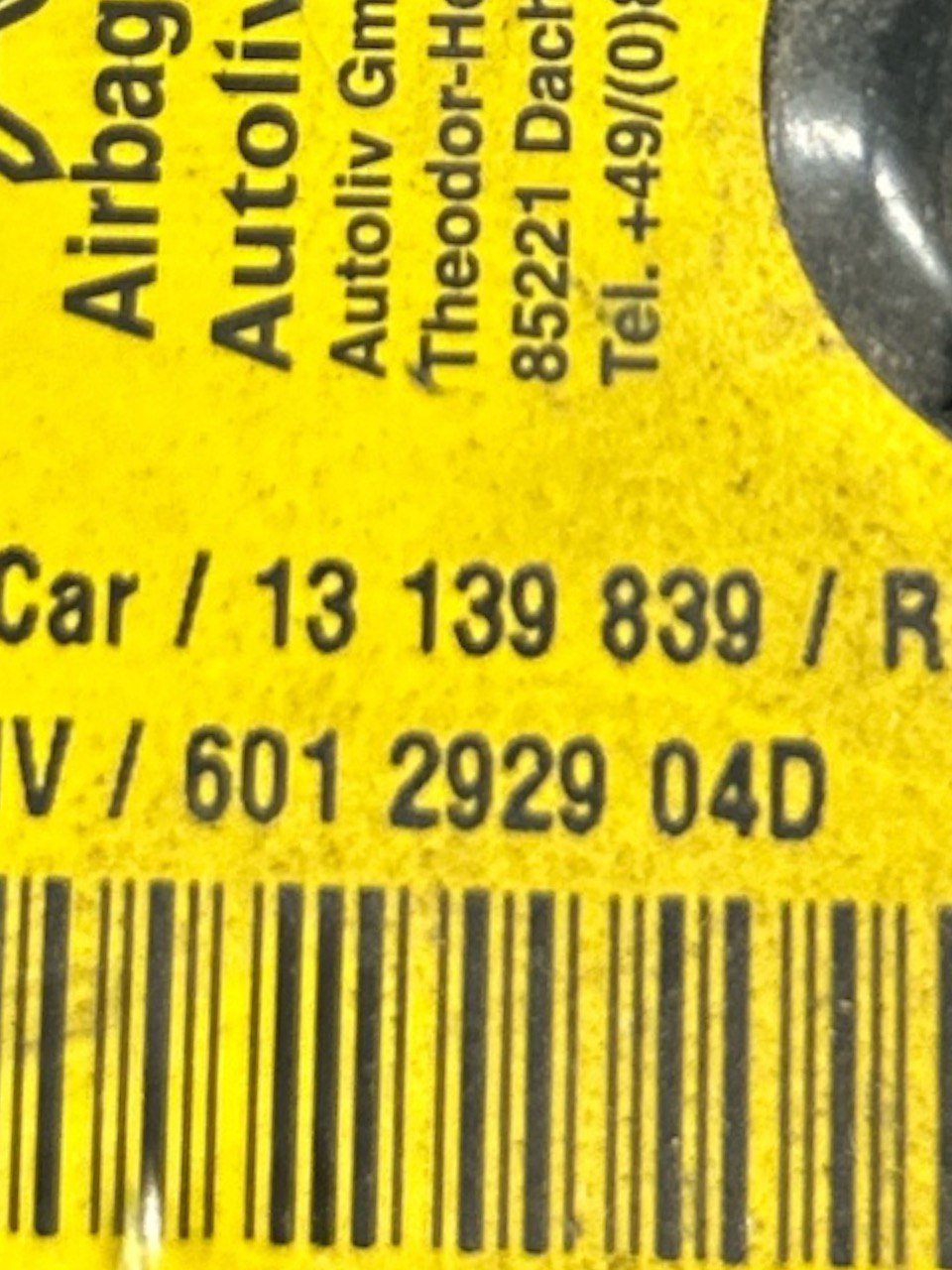 Airbag Sedile Destro Opel Astra (H) (2004 > 2011) cod . 601292904D - F&P CRASH SRLS - Ricambi Usati