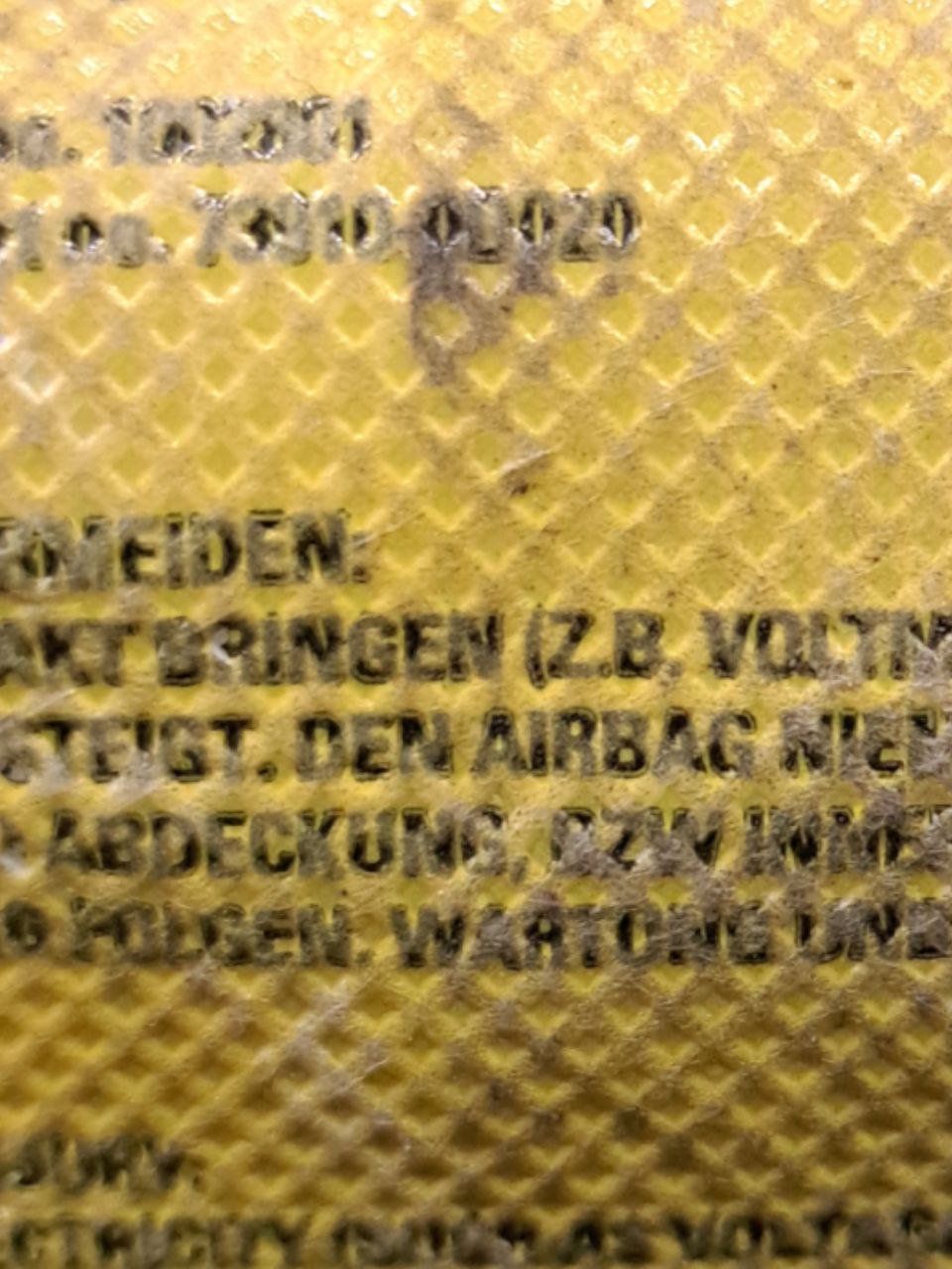 Airbag Sedile Destro Toyota Yaris COD:73910 - 0D020 (2005 - 2011) - F&P CRASH SRLS - Ricambi Usati