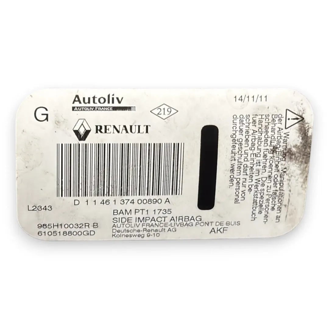 Airbag sedile sinistro Renault Megane 3ª Serie cod. 985H10032R - F&P CRASH SRL - Ricambi Usati