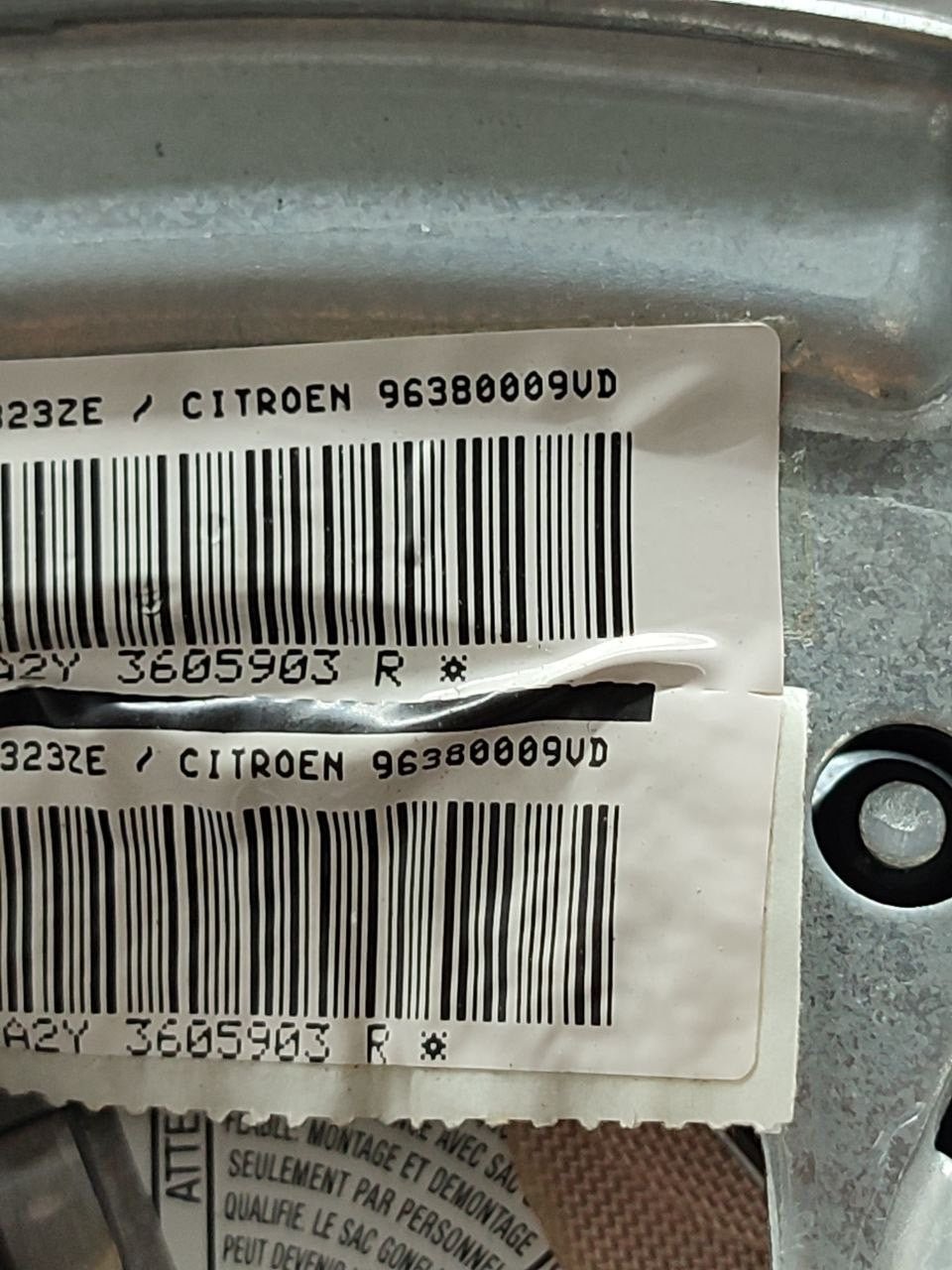 Airbag Volante Citroen C3 I Serie ('02-'10) Cod:96380009VD - F&P CRASH SRLS - Ricambi Usati