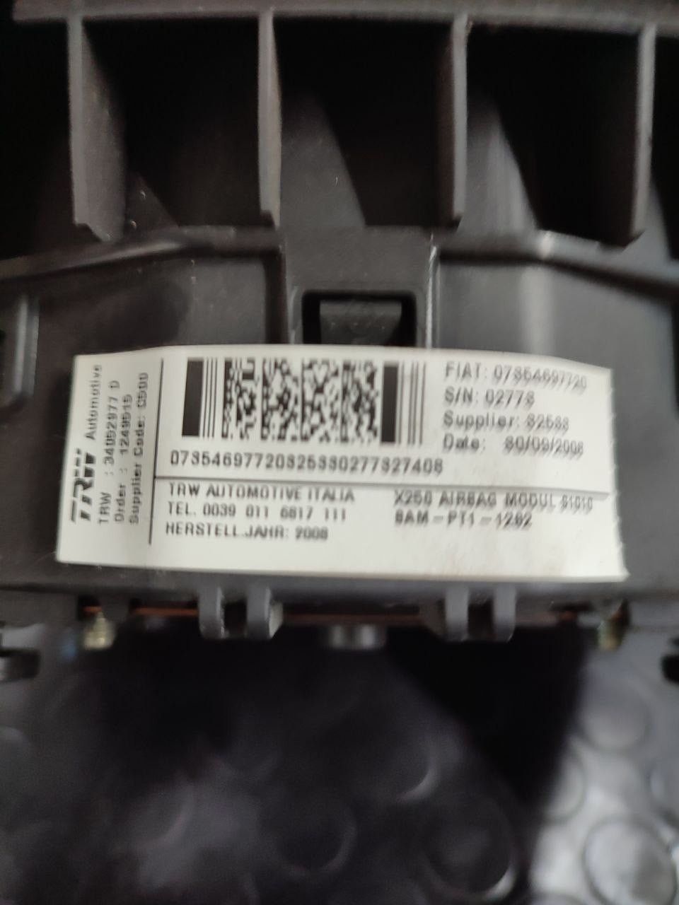 Airbag volante guidatore Fiat Ducato ( mk5 - 2008 ) cod 07354697720 - F&P CRASH SRLS - Ricambi Usati