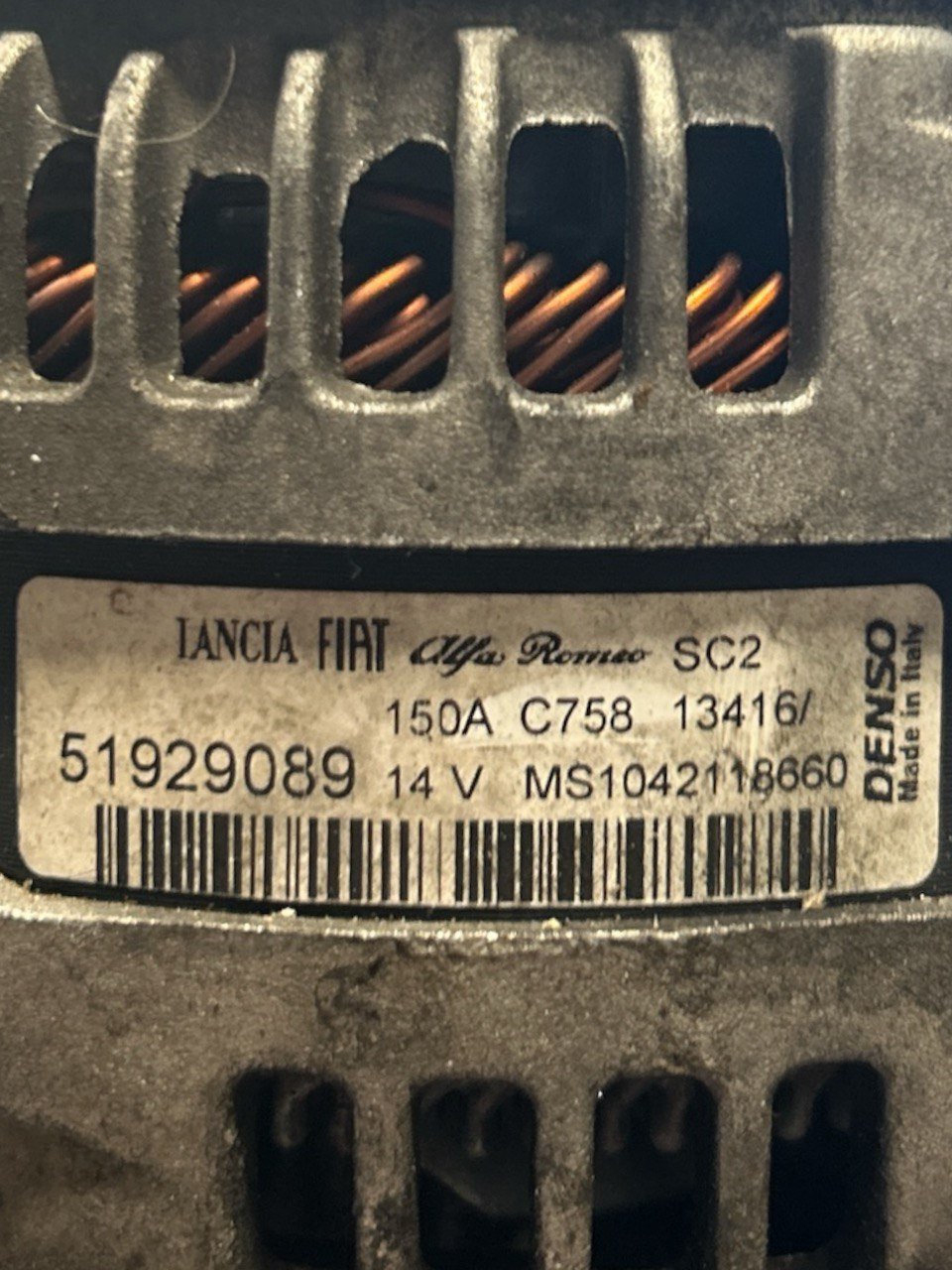 Alternatore Alfa Romeo Giulia 2.2 Diesel (2016 > ) cod.51929089 - F&P CRASH SRLS - Ricambi Usati