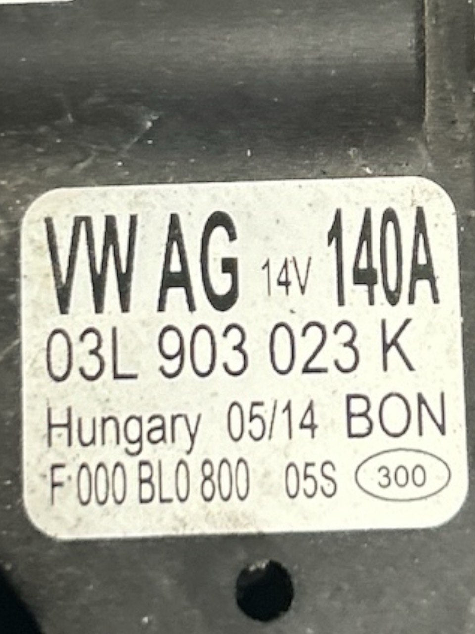Alternatore Audi A3 (8V) 2.0 Diesel (2012 > 2020) cod.03L903023K - F&P CRASH SRLS - Ricambi Usati