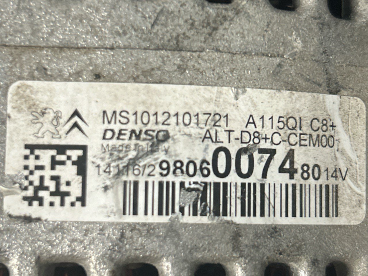 Alternatore Citroen C3 1.2 Benzina (2016 > ) cod . 9806007480 - F&P CRASH SRLS - Ricambi Usati