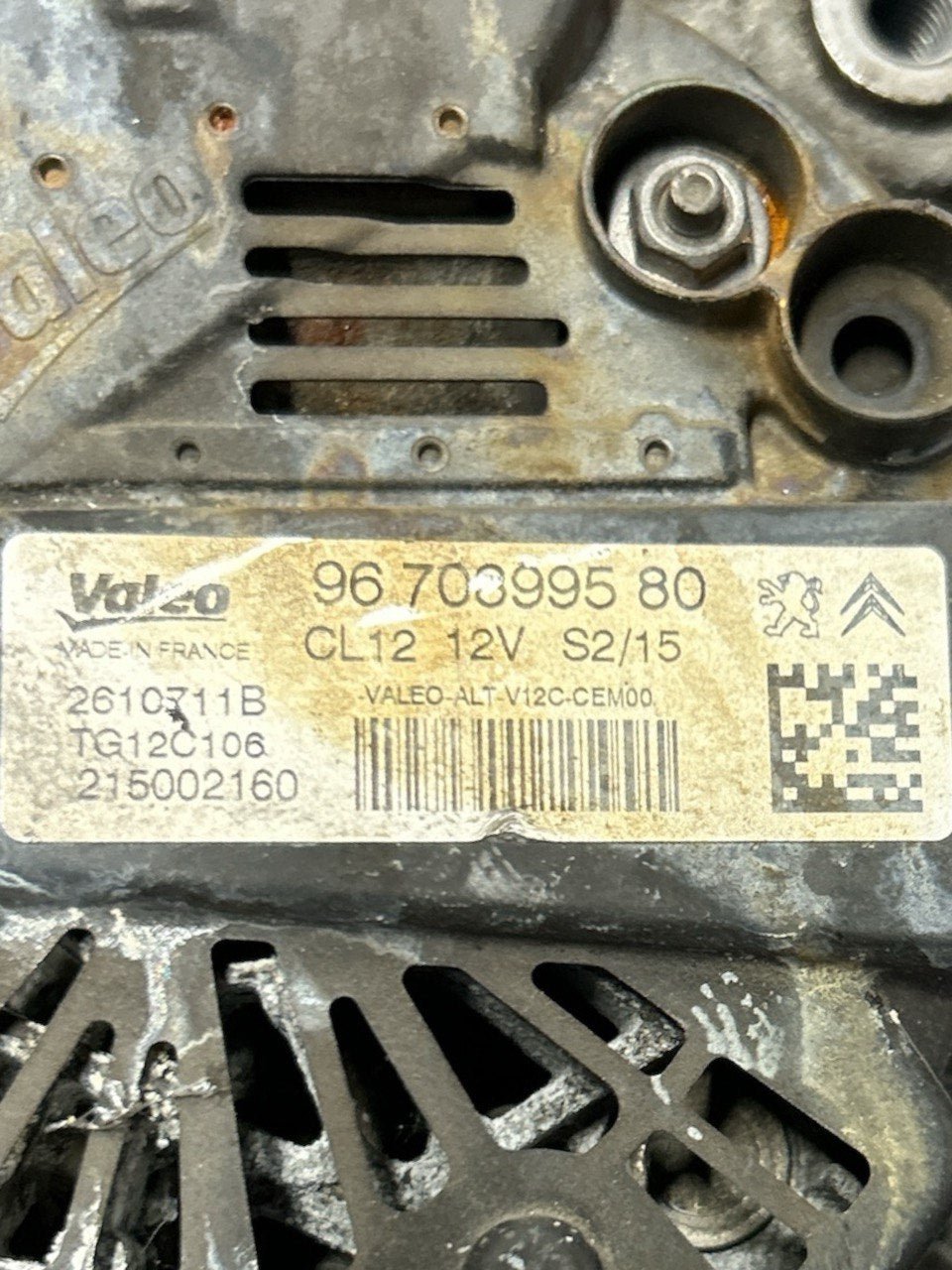 Alternatore Citroen C3 II 1.2 Benzina (2009 > 2016) cod.9670899580 - F&P CRASH SRLS - Ricambi Usati