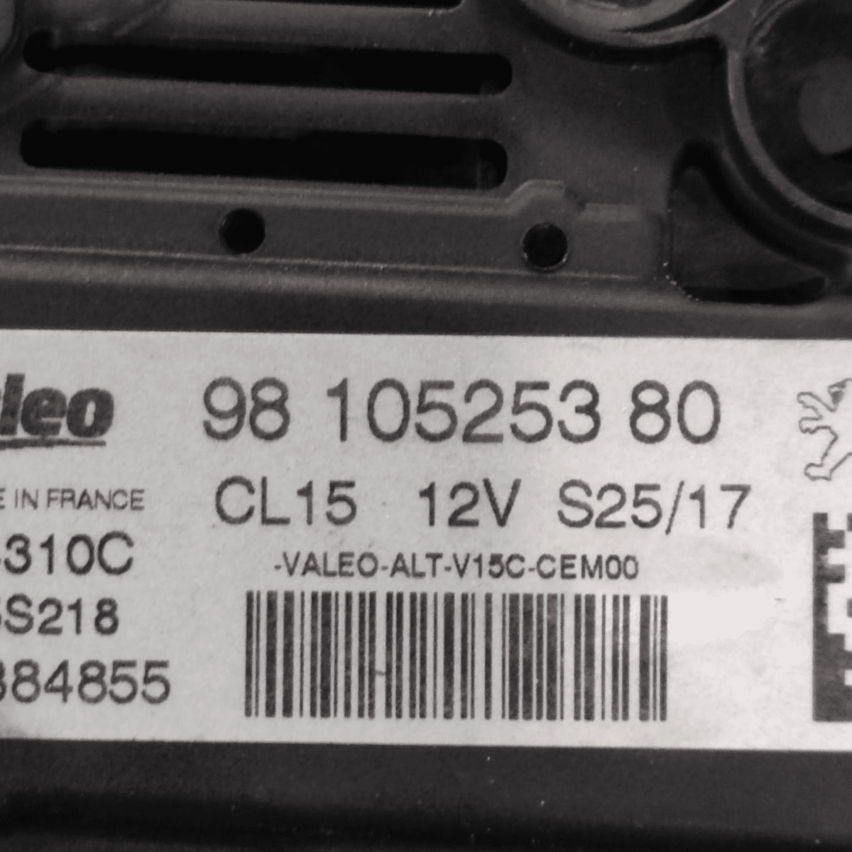 Alternator citroen c3 iii series 1.6 diesel code: 9810525380 (2016 - ) - F&P CRASH SRL - Used Parts