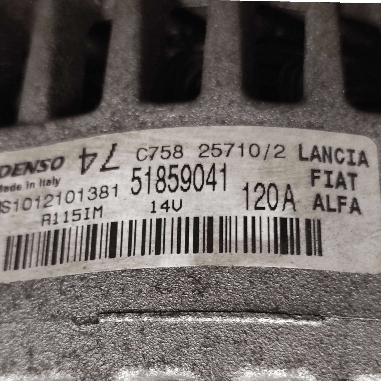 Alternatore Fiat 500 1.2 Benzina COD: 51859041 (2007 - 2014) - F&P CRASH SRLS - Ricambi Usati