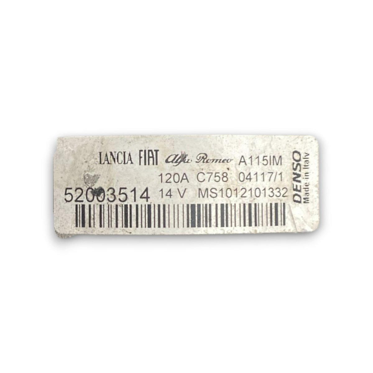 Alternatore fiat 500 abarth cod . 52003514 1.4 benzina (2008 >) - F&P CRASH SRL - Ricambi Usati