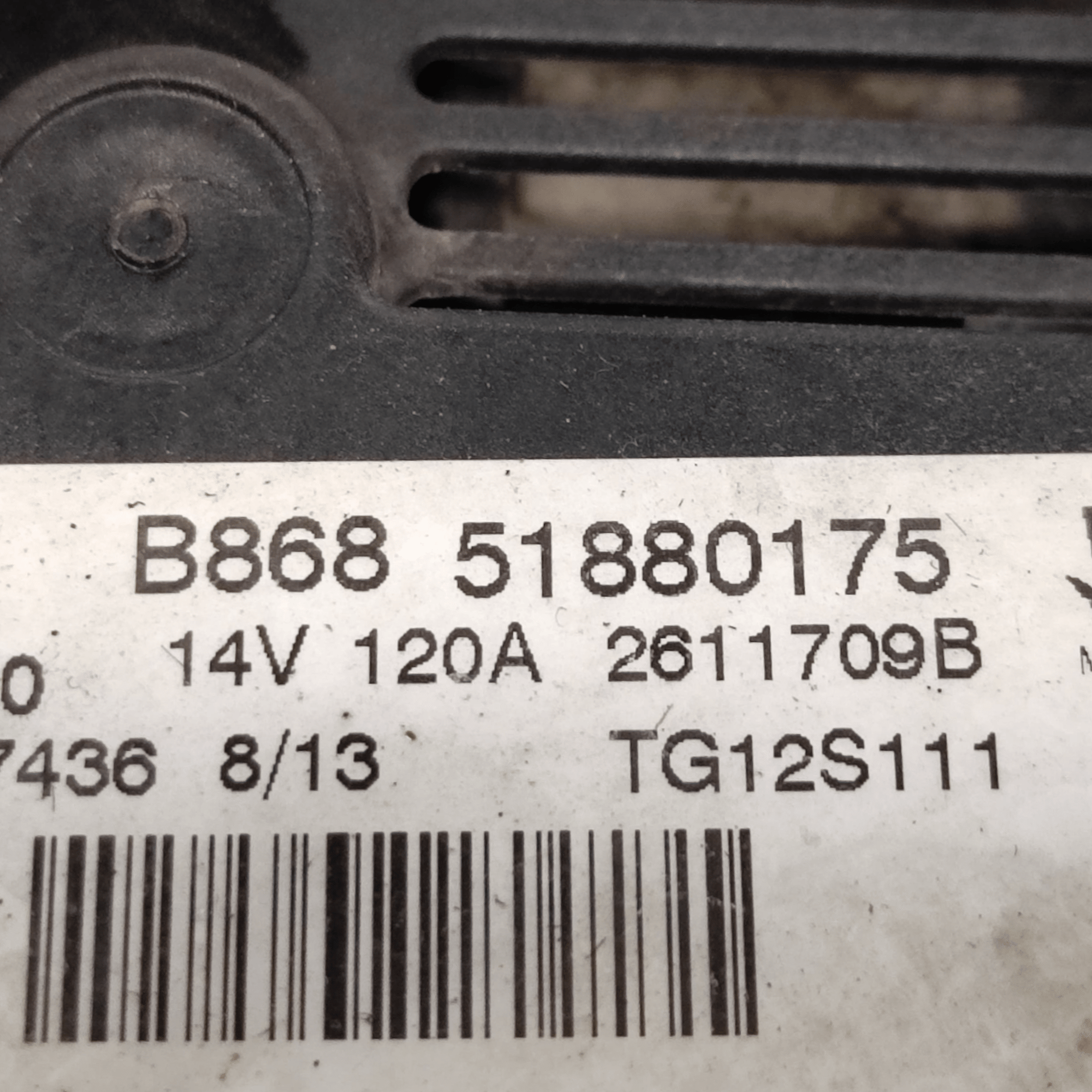 Alternatore Fiat 500L 1.3 Diesel COD: B86851880175 (2012 - 2022) - F&P CRASH SRLS - Ricambi Usati