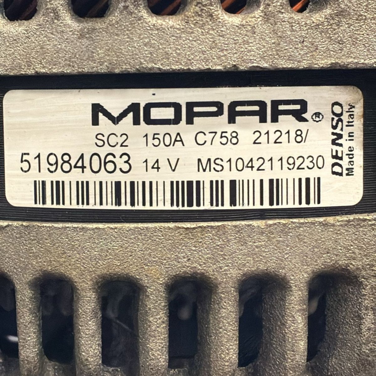 alternatore fiat 500x cod . 51984063 1.0 benzina ( 2014 > 2024) - F&P CRASH SRL - Ricambi Usati