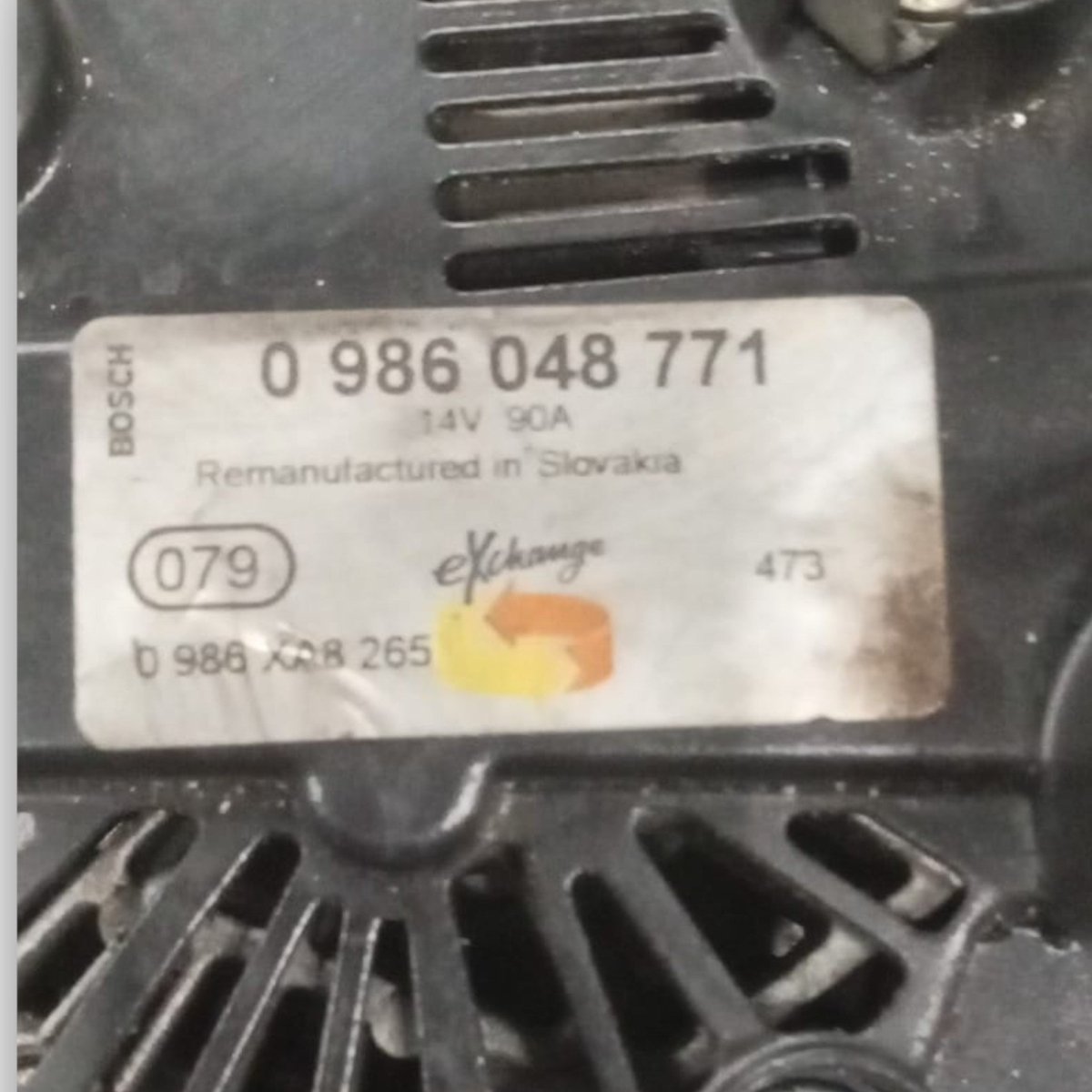 Alternatore fiat doblo cod . 0986048771 1.3 diesel (2009 > 2022) cod . 0986xa8265 - F&P CRASH SRL - Ricambi Usati