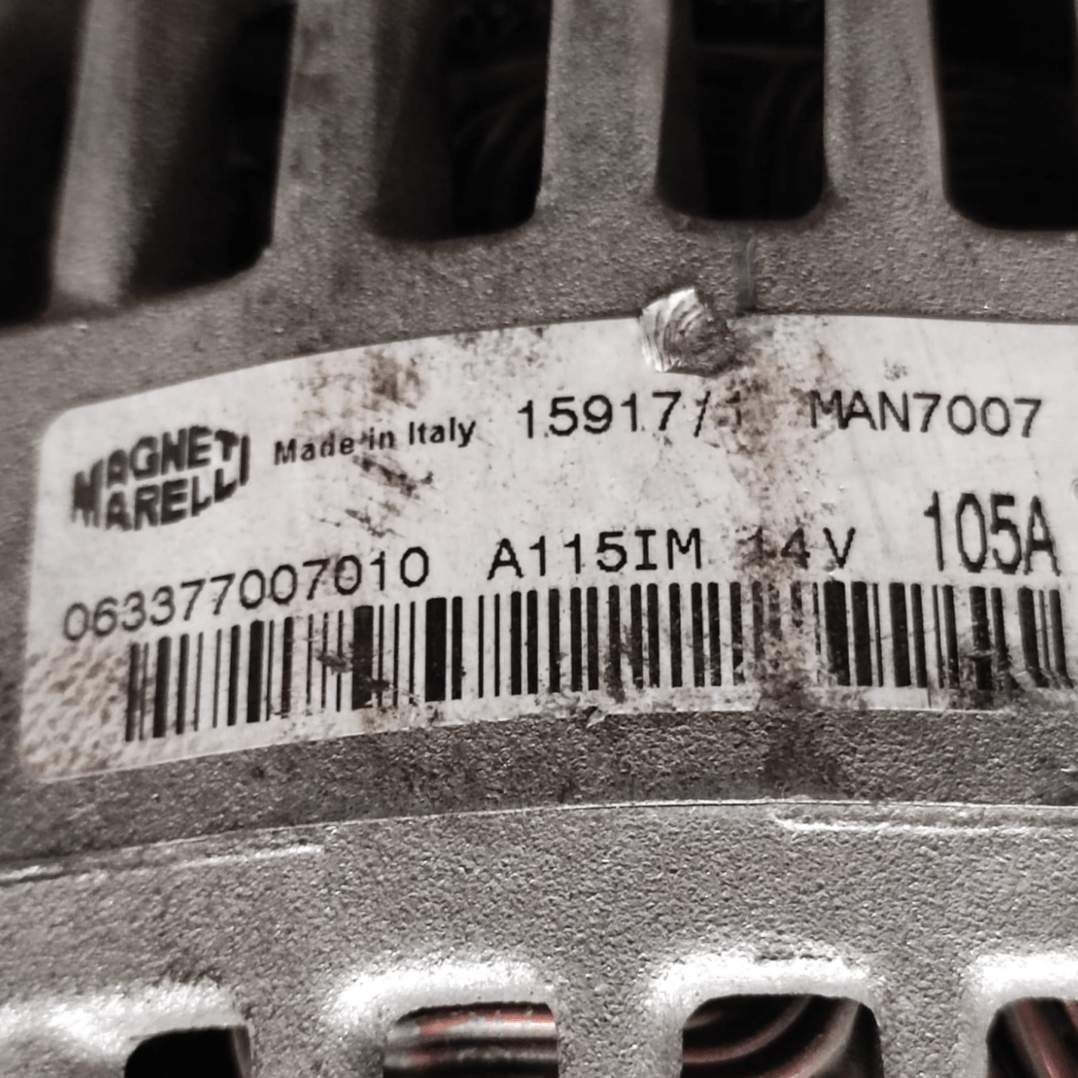 Alternatore fiat fiorino 1.4 benzina cod: 063377007010 (2007 - ) - F&P CRASH SRLS - Ricambi Usati