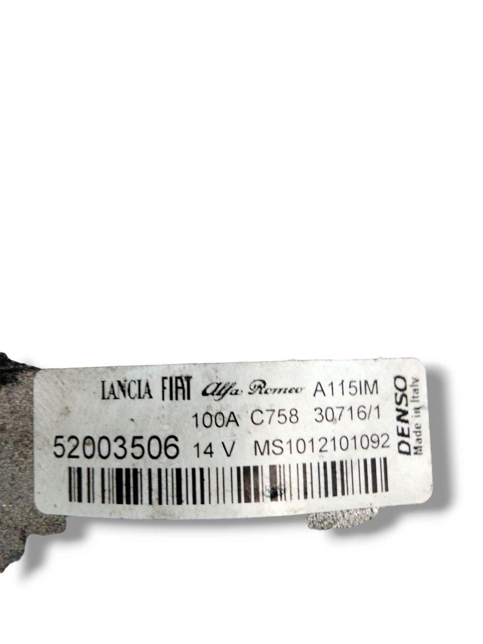 Alternatore Fiat Grande Punto 1.9 diesel ( 2005 - 2018 )cod.52003506 - F&P CRASH SRLS - Ricambi Usati