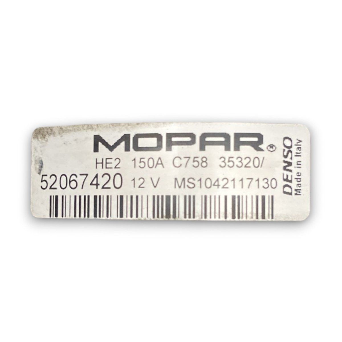 Alternatore fiat tipo cod . ms1042117130 1.0 benzina (2015 >) - F&P CRASH SRL - Ricambi Usati