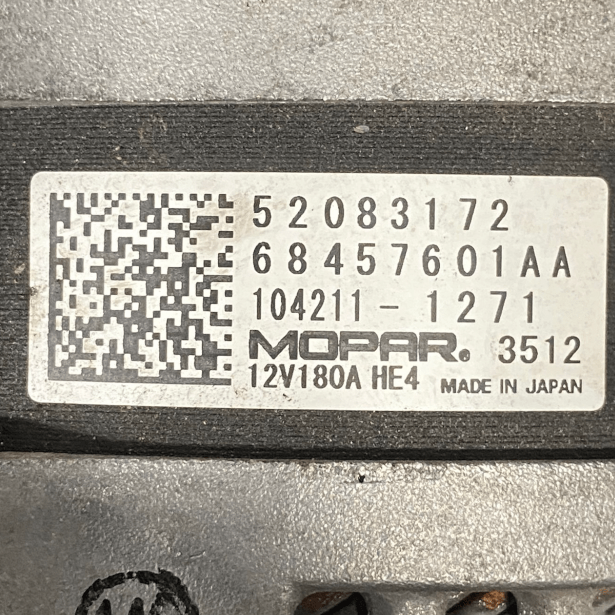 alternatore jeep ranagade 1.6 diesel cod:52083172 (2014 - ) - F&P CRASH SRLS - Ricambi Usati