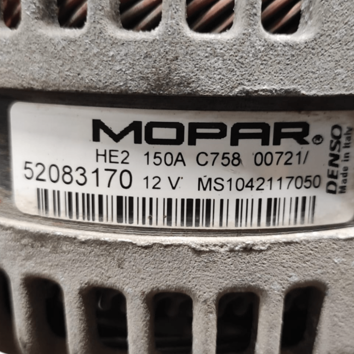 Alternatore Jeep renegade 1.6 diesel cod: 52083170 (2014 - ) - F&P CRASH SRLS - Ricambi Usati