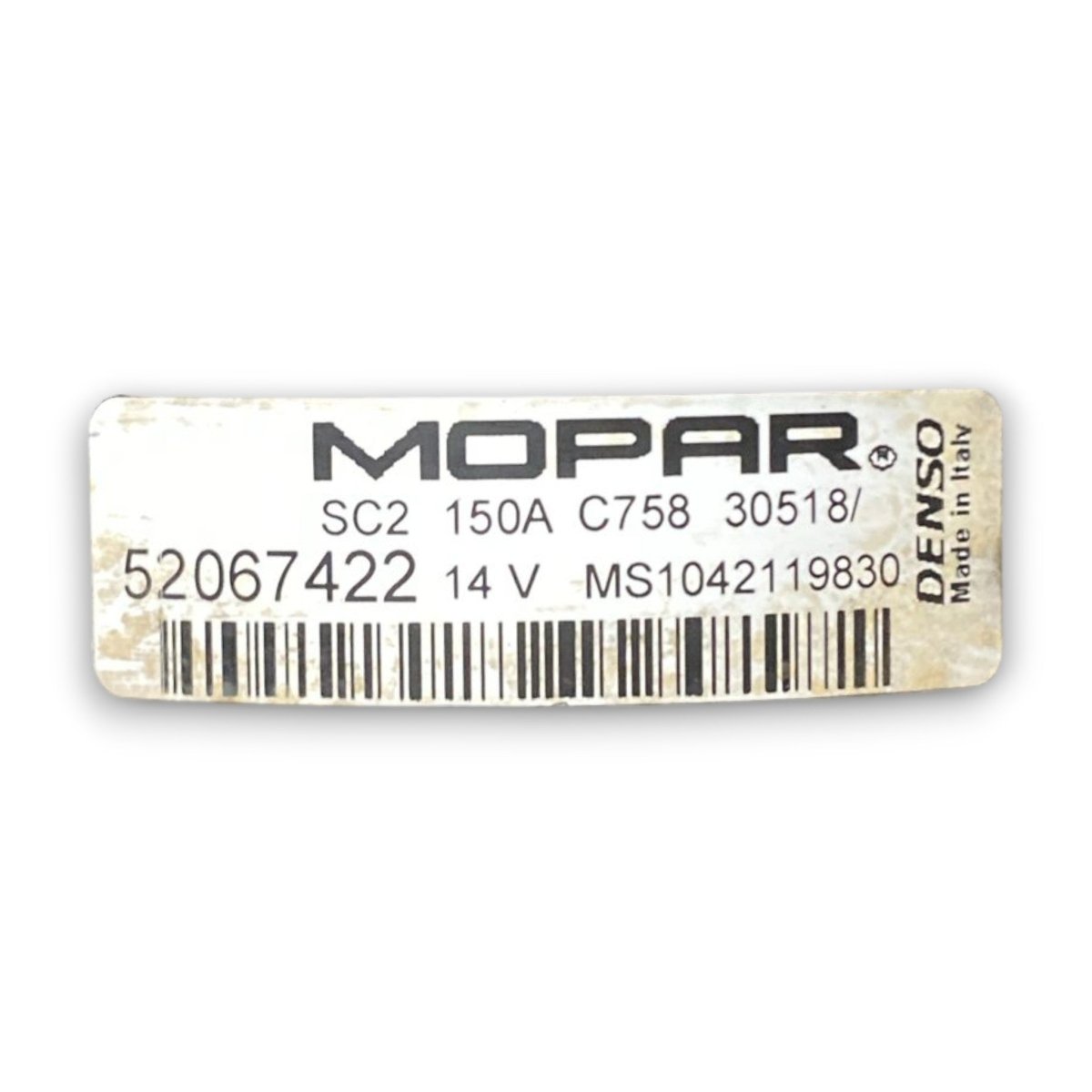 Alternatore jeep renegade cod . 52067422 2.0 diesel (2014 > 2025) - F&P CRASH SRL - Ricambi Usati